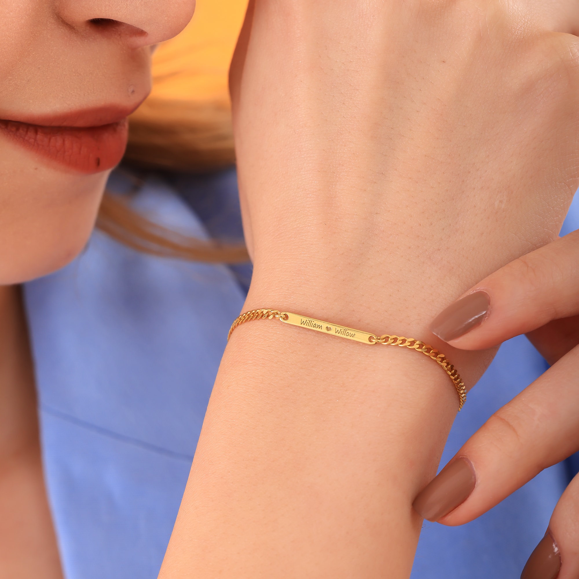 Kişiselleştirilebilir Bar Bileklik - 925 Ayar Gümüş - Zarifliğin Simgesi - Gold