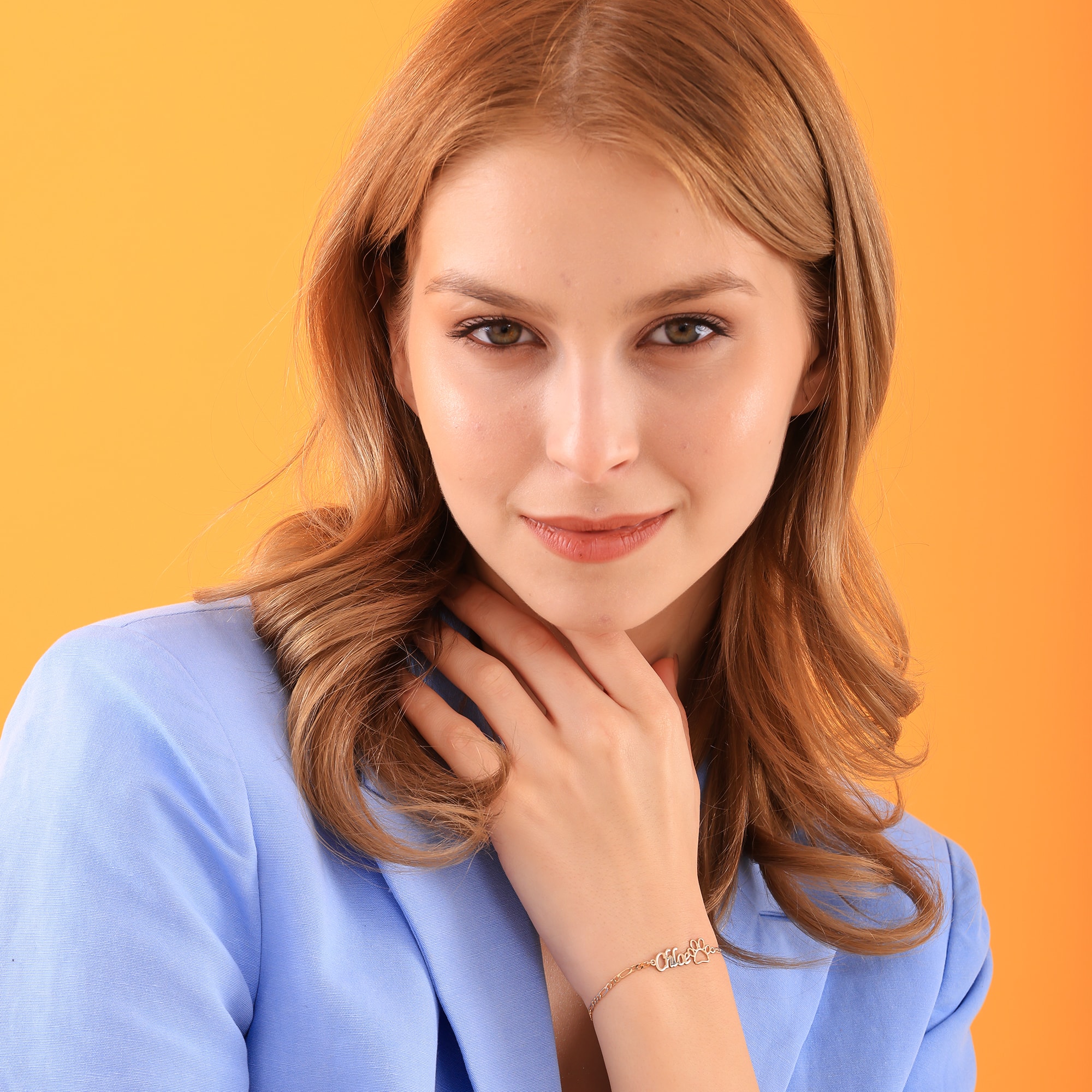 Kişiye Özel Pati İsim Bileklik – 925 Ayar Gümüş - Pati Figürlü İsimli Bileklik