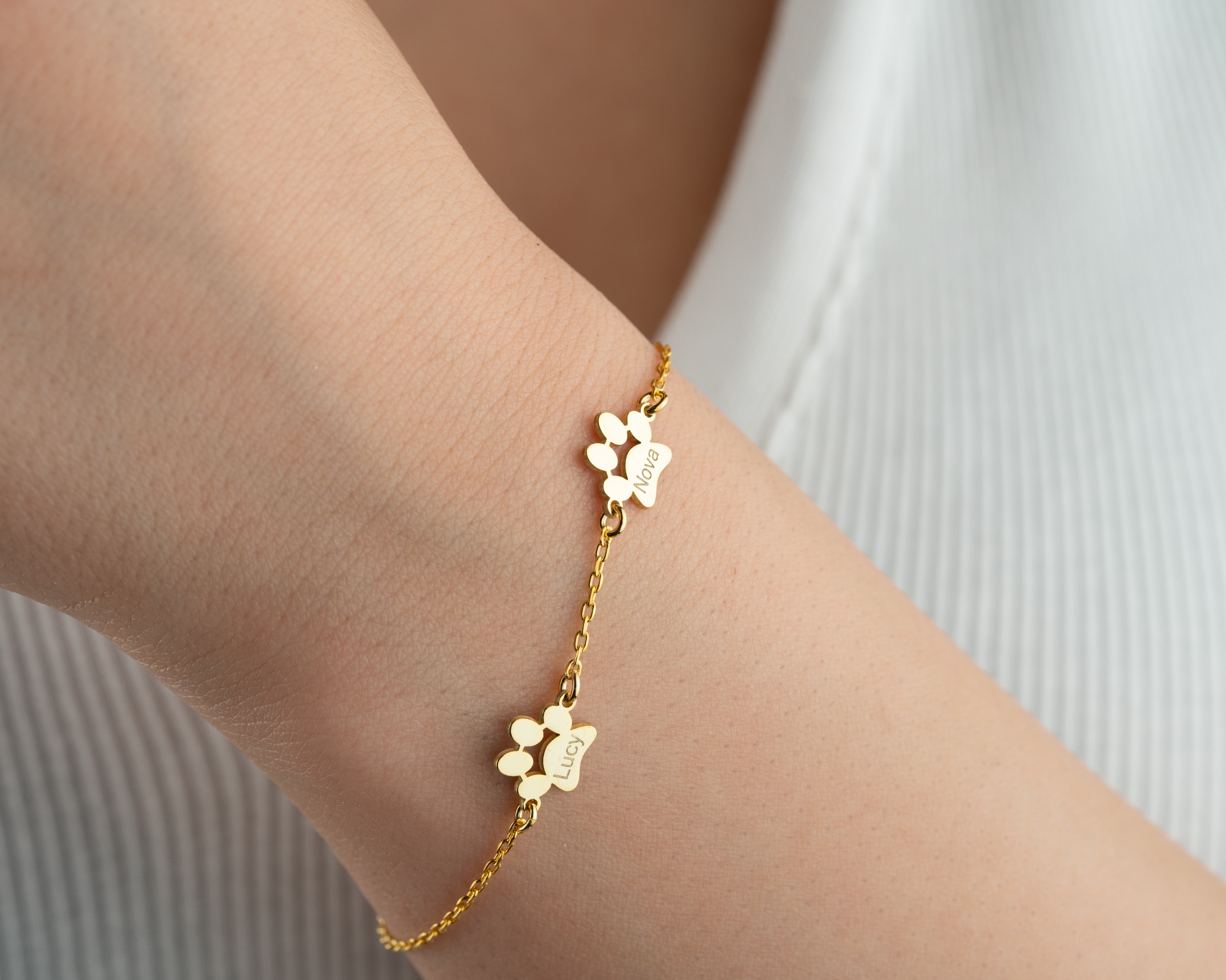 İsimli Pati Bileklik – Sevimli Dostlarınıza Özel 925 Ayar Gümüş Kişisel Tasarım