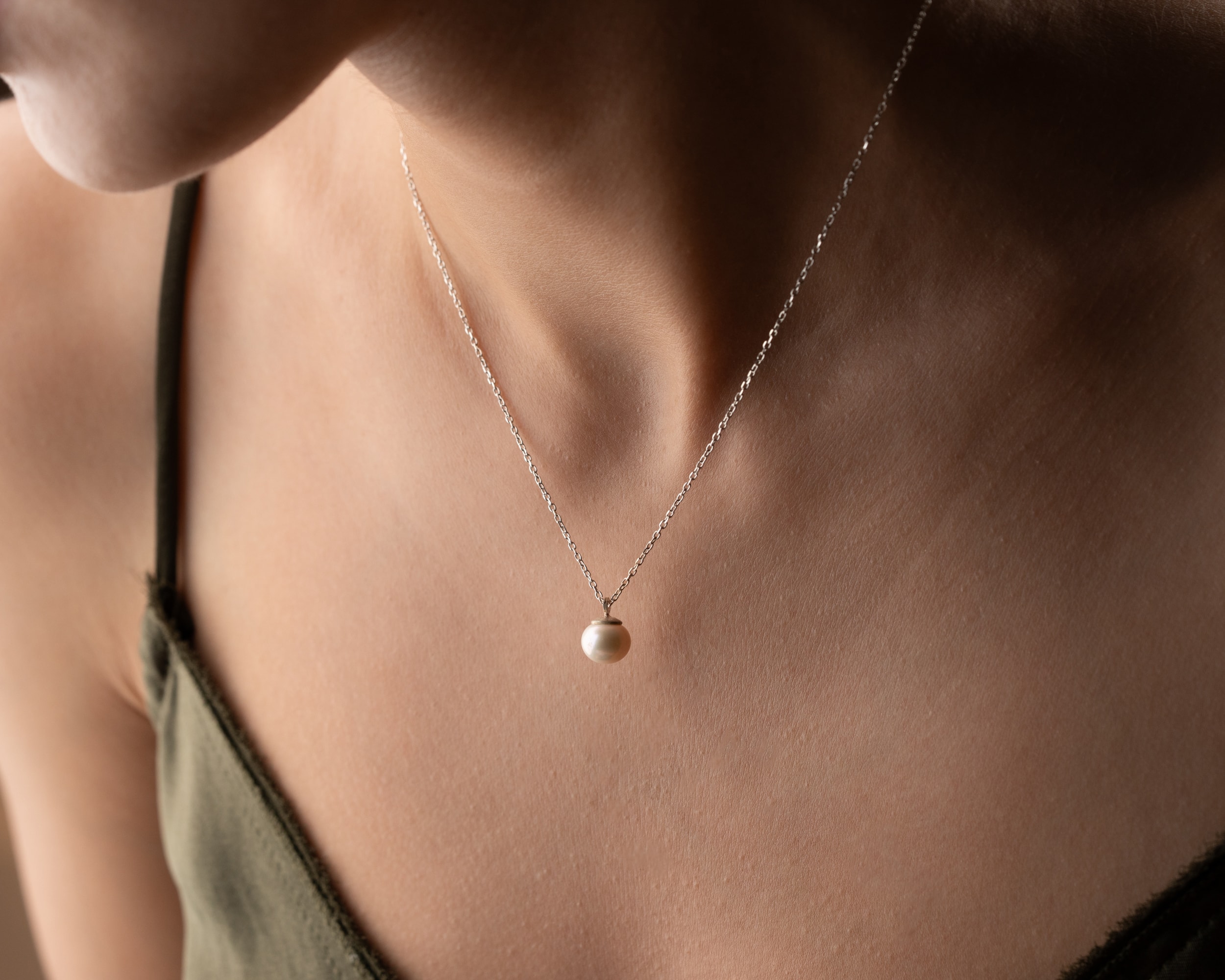 Sallantılı İnci Kolye – 925 Ayar Gümüş Zarif ve Şık Kadın Kolye