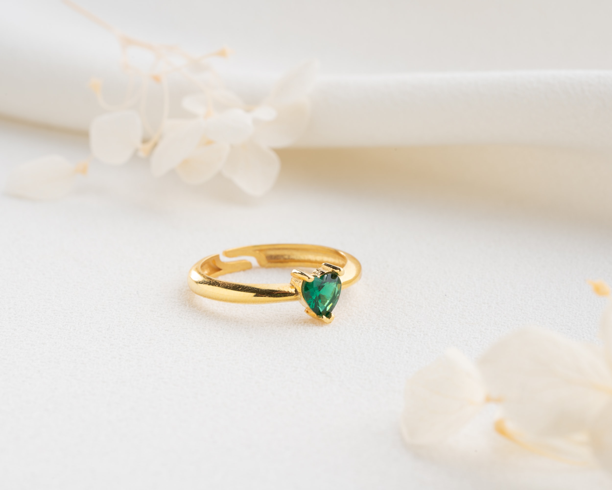 Ayarlanabilir Kalpli Doğum Taşlı Yüzük 925 Ayar Gümüş – Kişiselleştirilebilir Romantik Takı