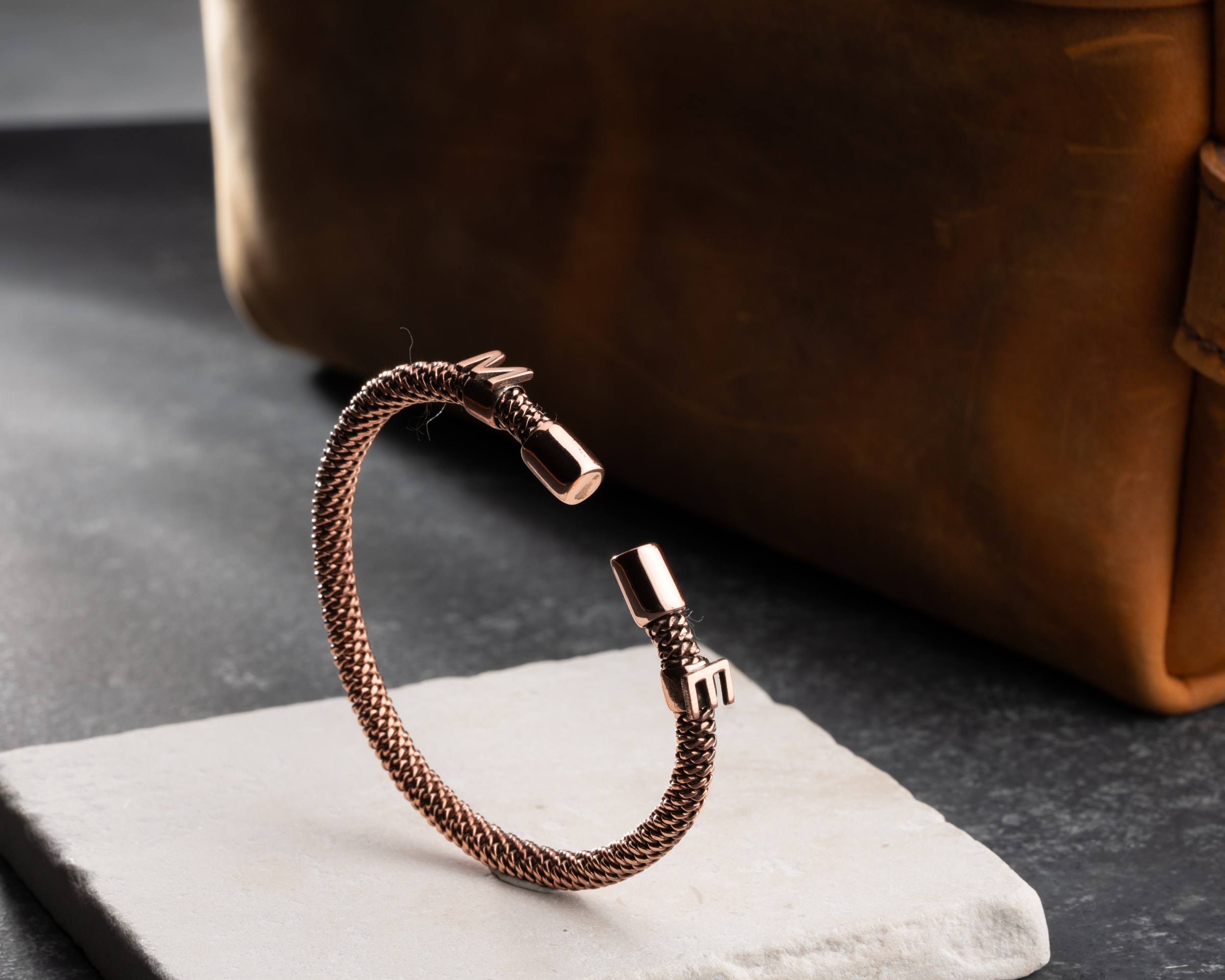 Kişiye Özel İki Harfli Bakır Bileklik | El Yapımı Harfli Bakır Bilezik | Minimalist Hediye Fikri