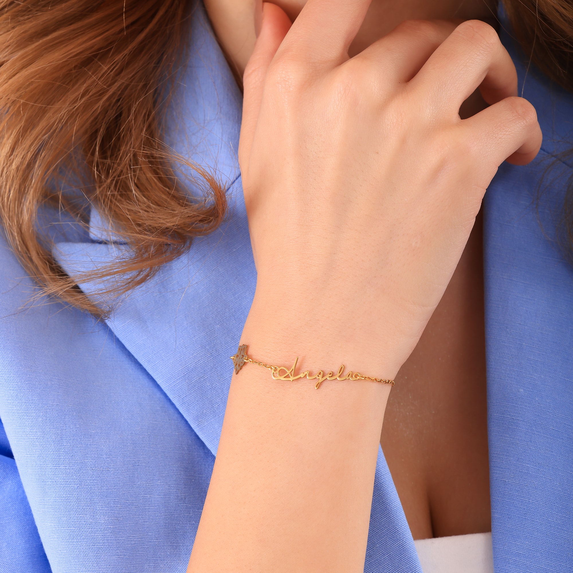 Kişiye Özel Doğum Çiçekli İsim Bileklik - Doğum Ayınızın Çiçeği, İsminizle Buluştu - Özel Tasarım Gümüş