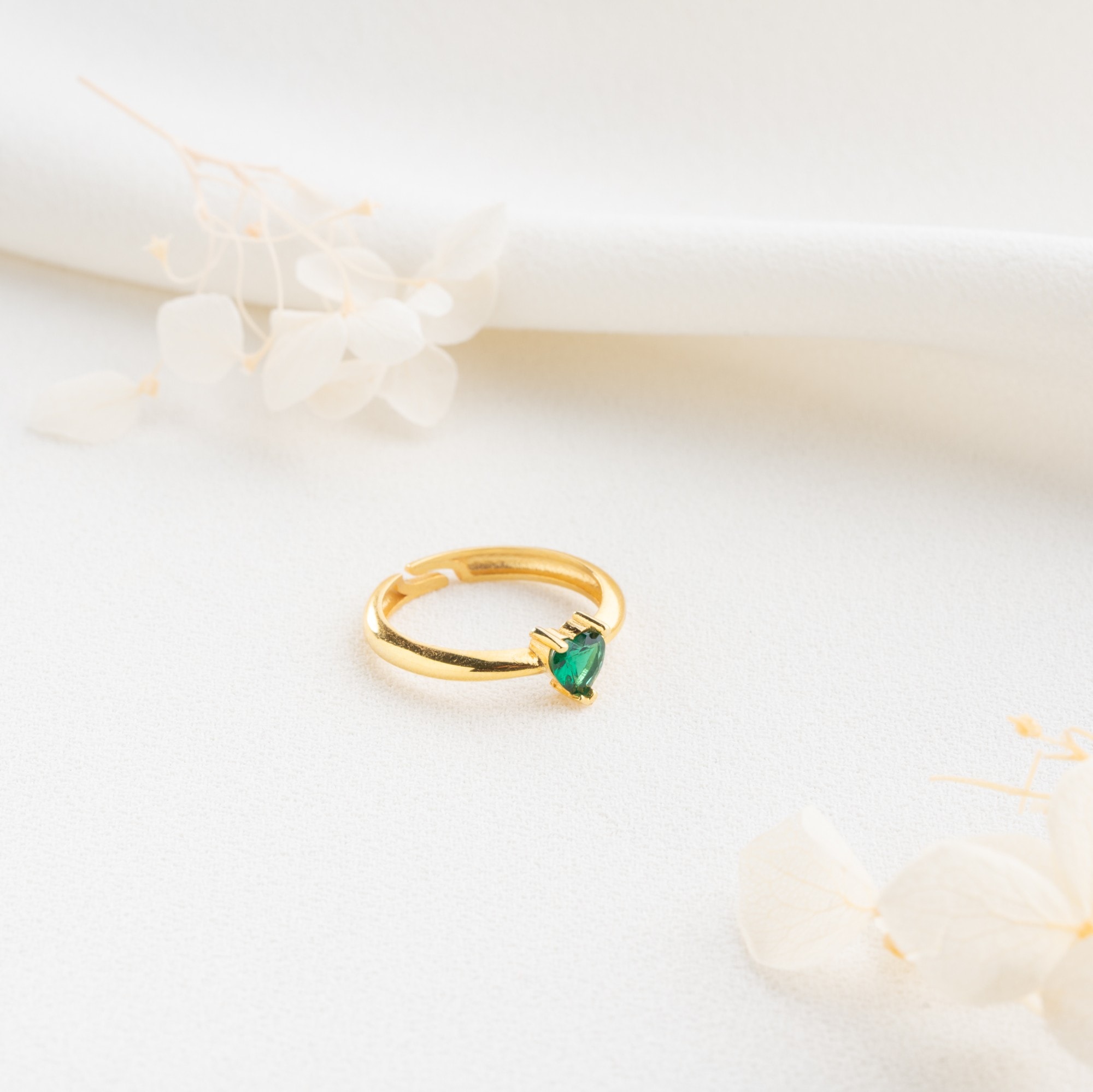 Ayarlanabilir Kalpli Doğum Taşlı Yüzük 925 Ayar Gümüş – Kişiselleştirilebilir Romantik Takı