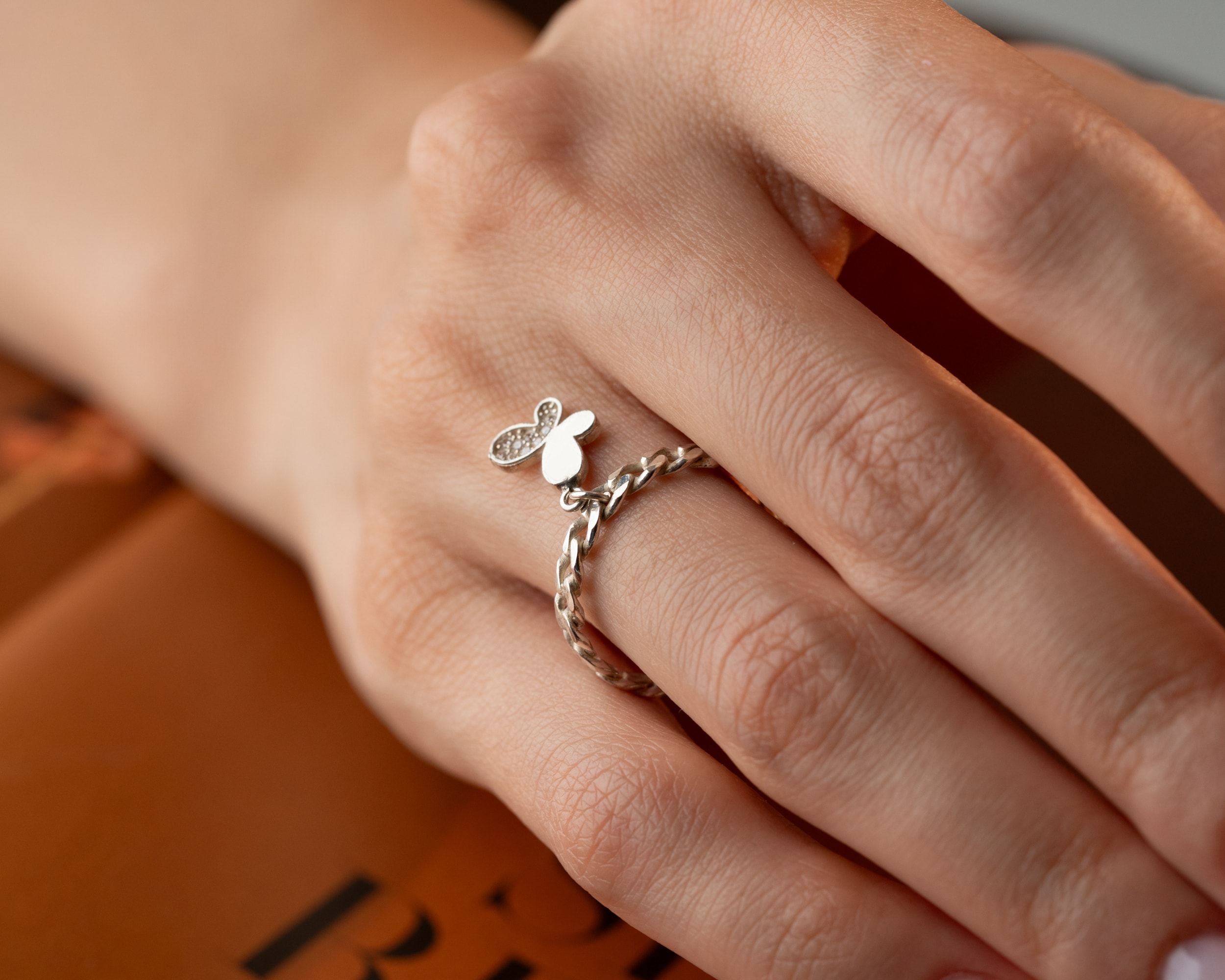 Doğum Taşlı Harfli Örgü Yüzük - Sembollü Charmlı 925 Ayar Gümüş Yüzük | AG Gold Silver Yüzük