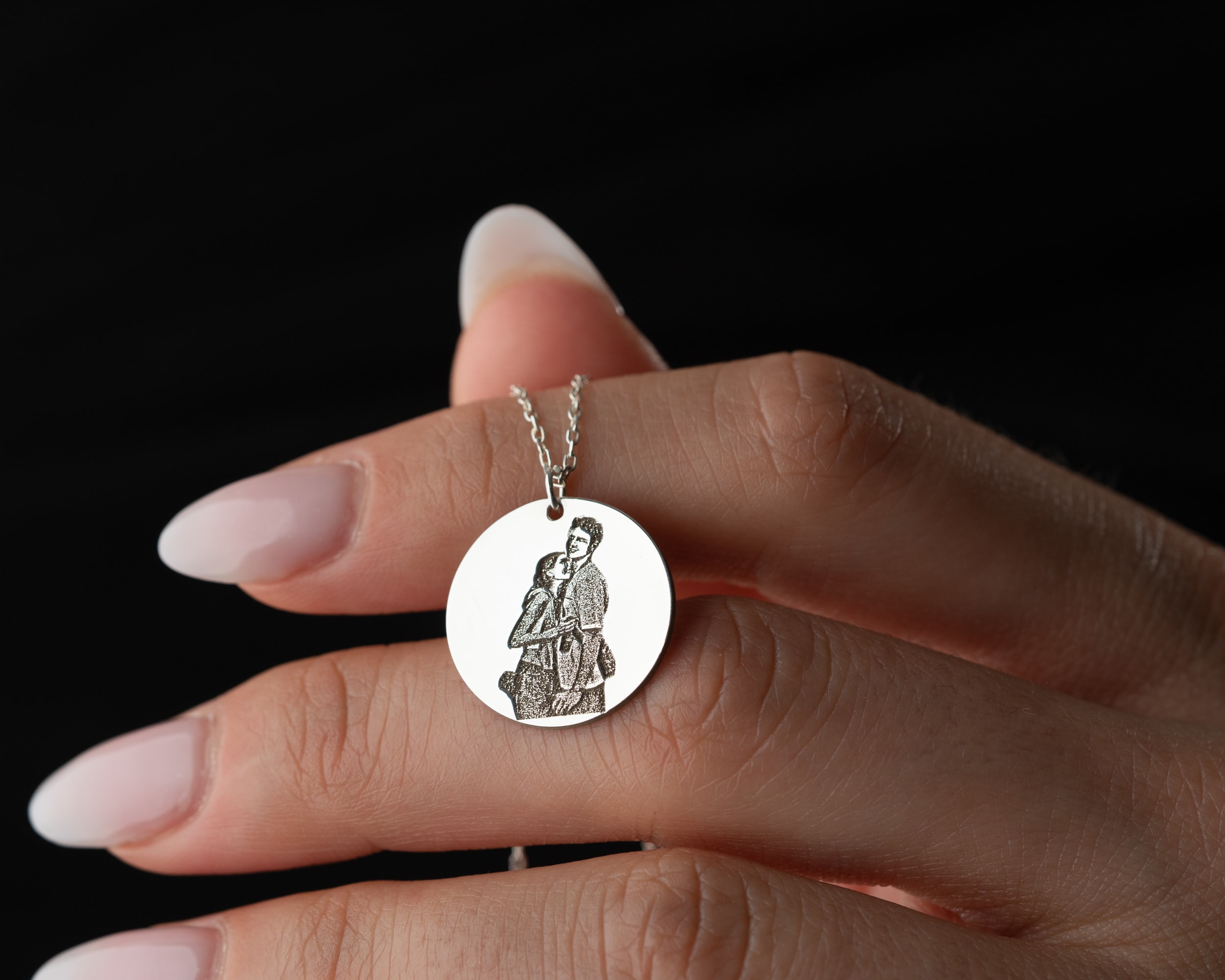 Kişiselleştirilebilir Resim Disk Kolye – Fotoğrafınızı Taşıyan Özel Takı | Gold, Rose, Gümüş