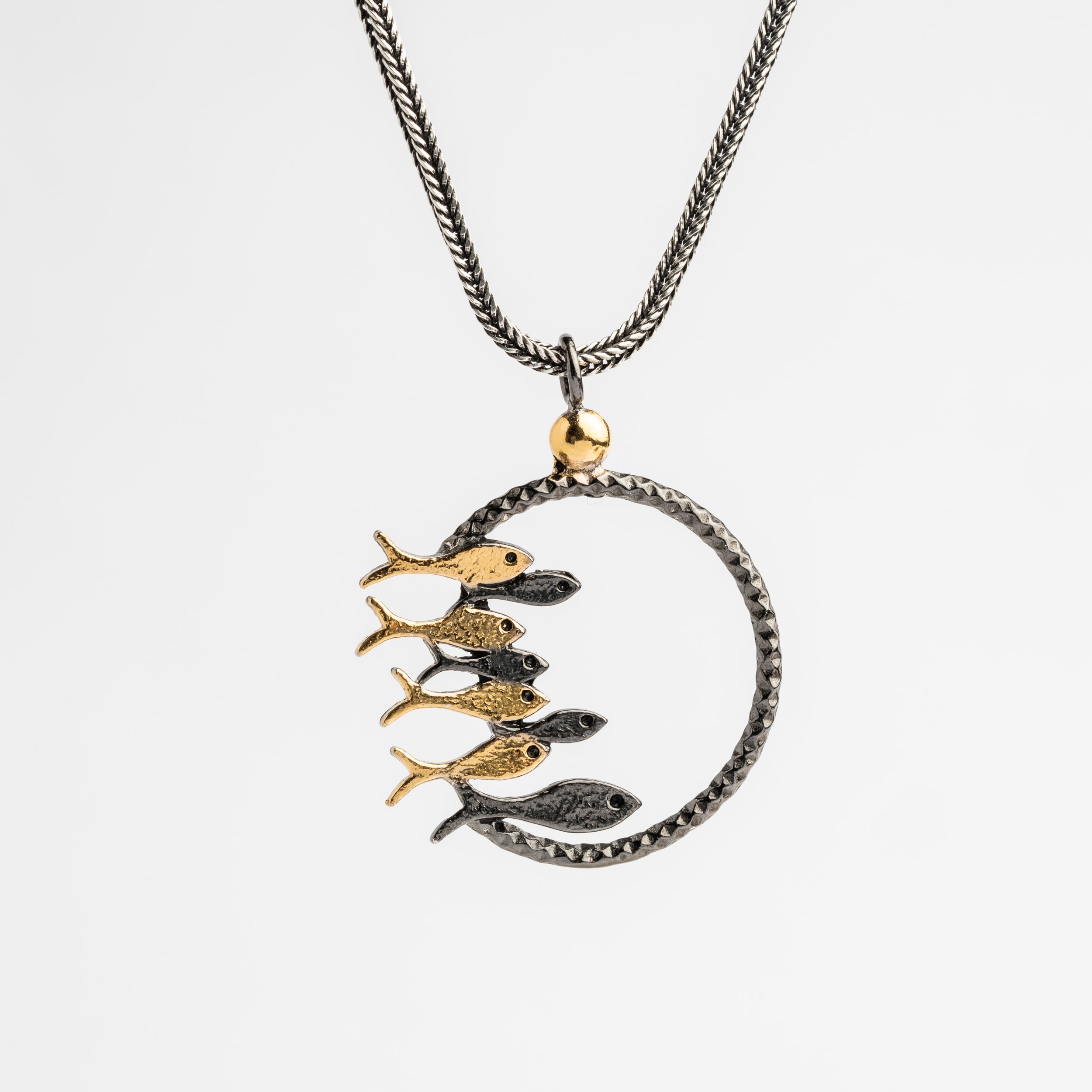 Balık Ailesi Erkek Kolye | Tilki Kuyruğu Zincirli Anlamlı ve Şık Tasarım