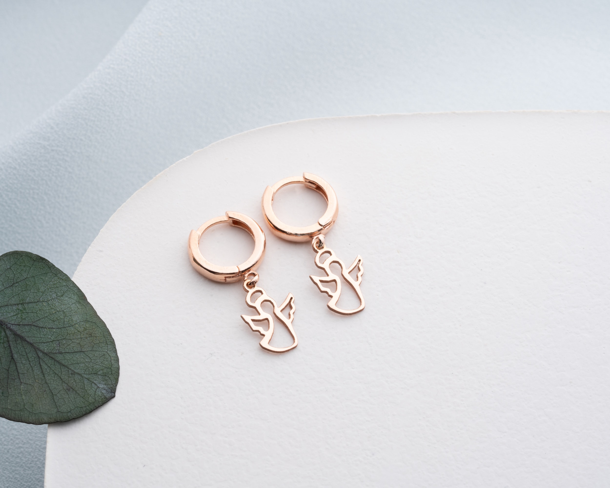 Sallantılı Melek Kanatlı Küpe 925 Ayar Gümüş - Gümüş Modern Takı - Zarif Melek Kanatlı Küpe