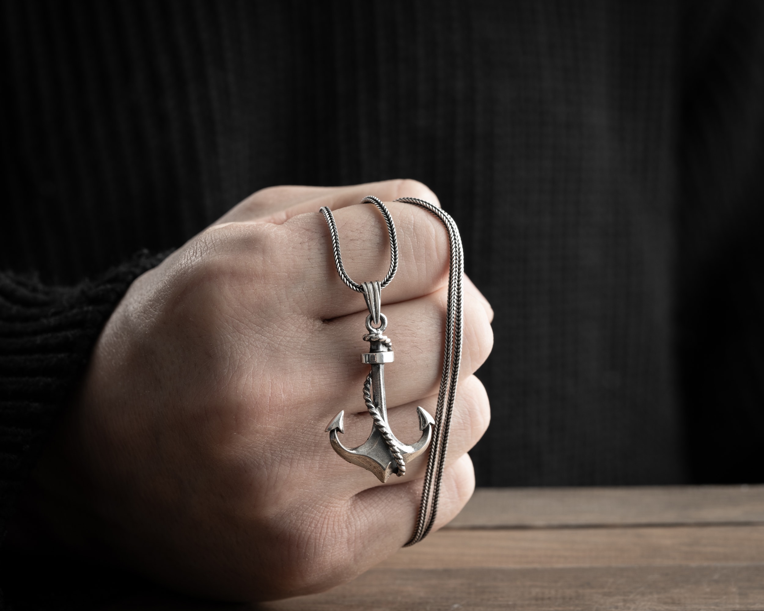 Çapa Erkek Kolye | Tilki Kuyruğu Zincirli Denizci Ruhlu ve Anlamlı Tasarım