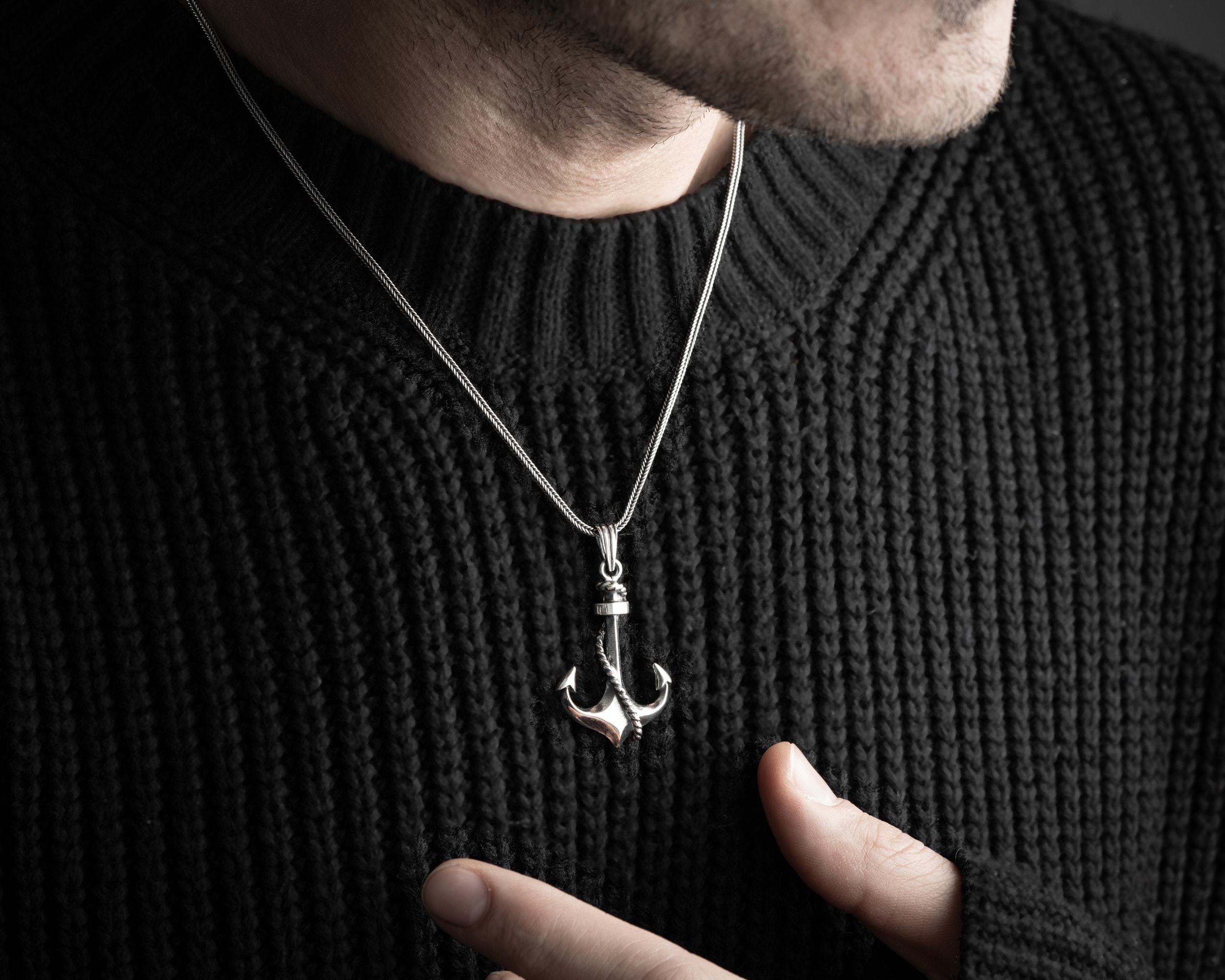 Çapa Erkek Kolye | Tilki Kuyruğu Zincirli Denizci Ruhlu ve Anlamlı Tasarım