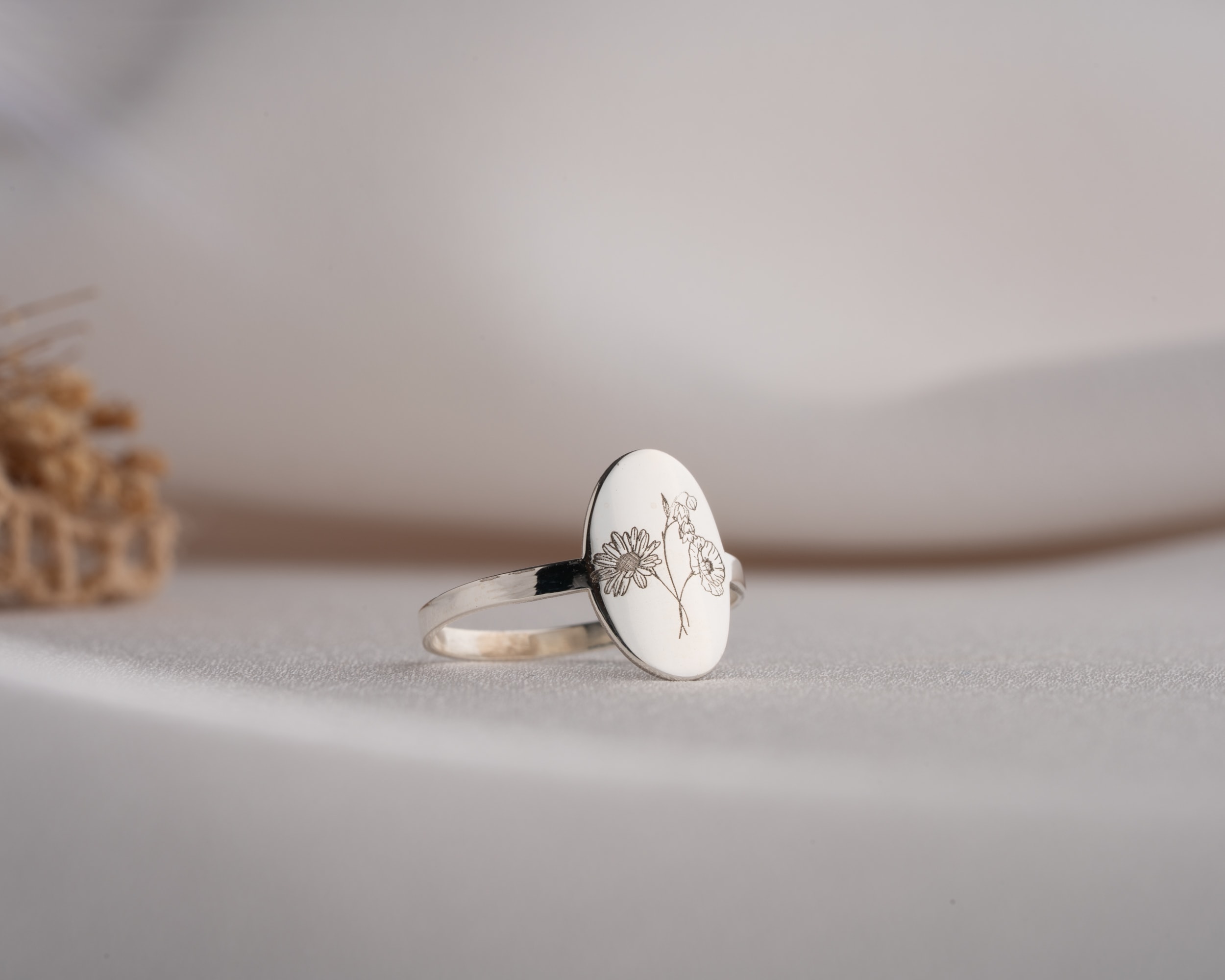 Doğum Çiçekli Aile Yüzüğü - Kişiye Özel 925 Ayar Gümüş Aile Bağı Yüzüğü | AG Gold Silver