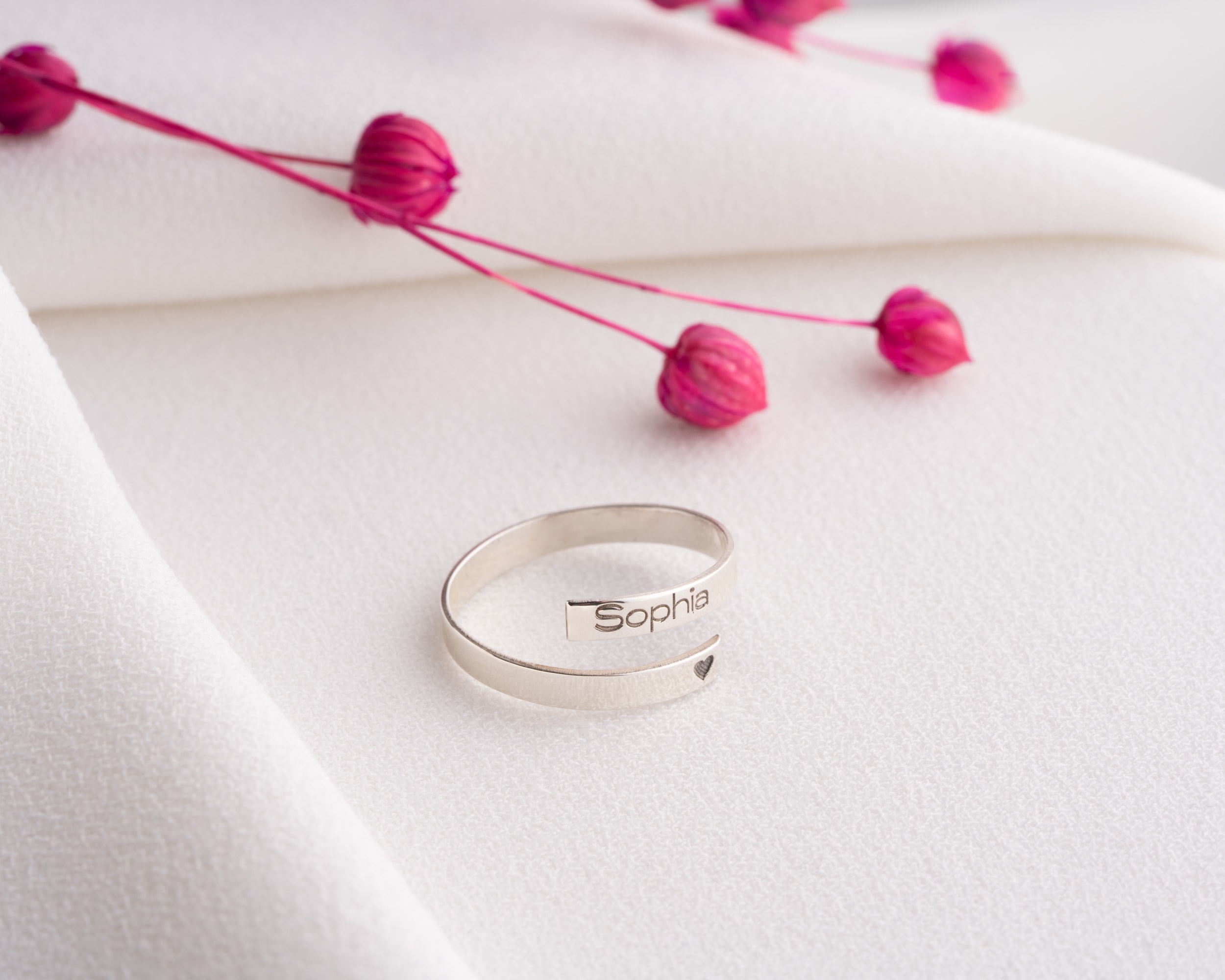 Ayarlanabilir Kişiye Özel İsim Yüzük – Kişiselleştirilmiş Zarif Tasarım | Gold, Rose, Gümüş