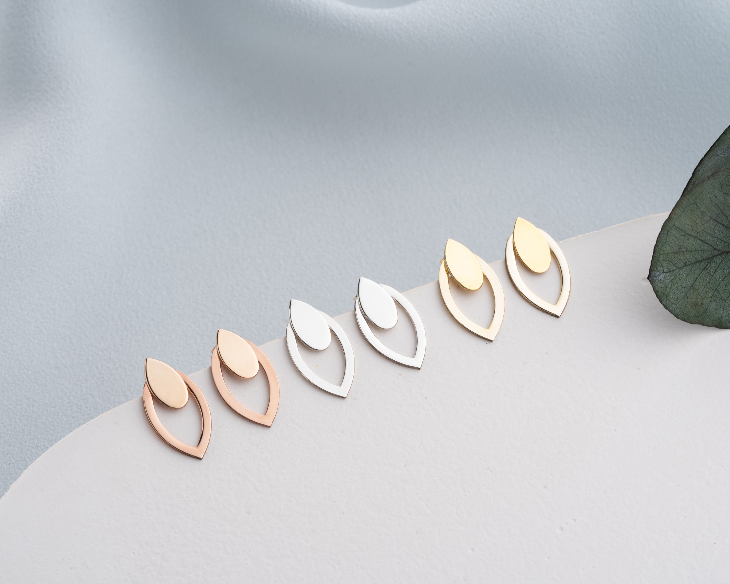 Çivili Çift Katlı Damla Küpe 925 Ayar Gümüş – Günlük ve Özel Kombin Kadın Küpesi