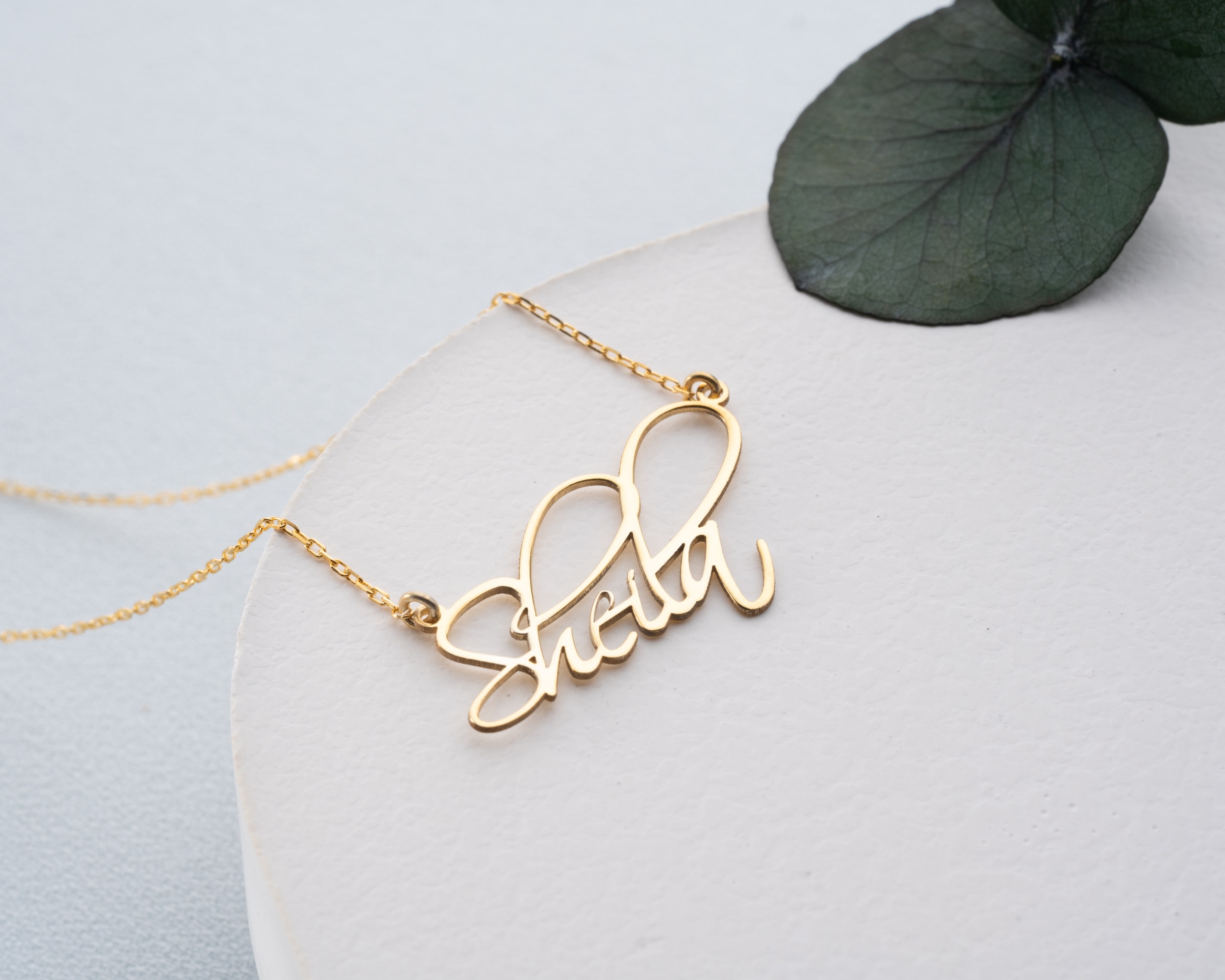 El Yazılı Özel Tasarım İsim Gümüş Kolye – Kişiye Özel El Yapımı Takı