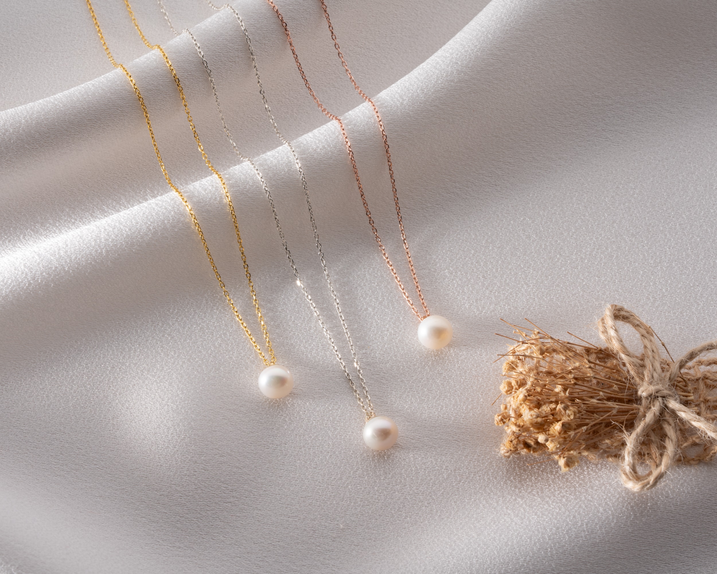 Sallantılı İnci Kolye – 925 Ayar Gümüş Zarif ve Şık Kadın Kolye