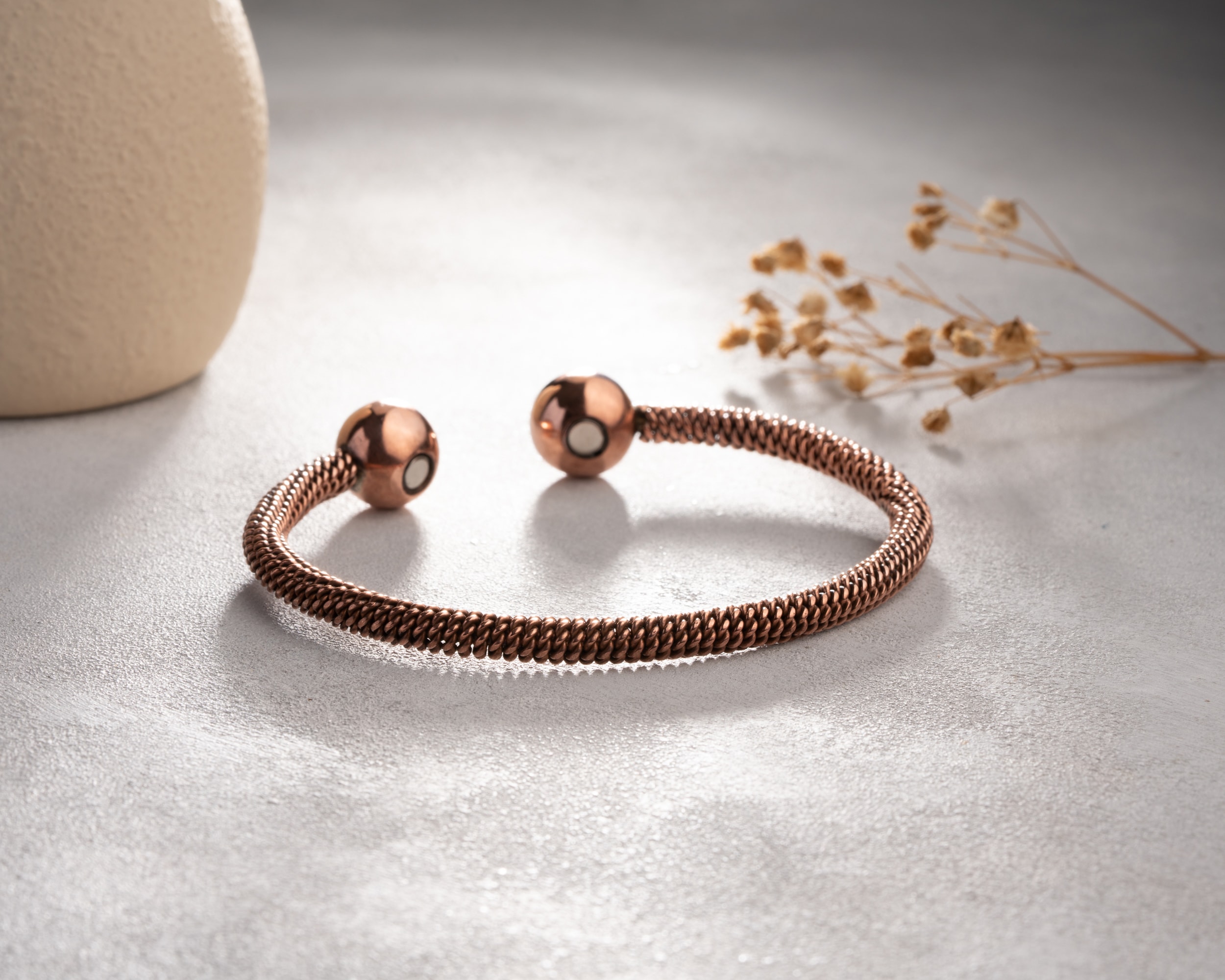 El Yapımı %100 Saf Bakır Bileklik | Minimalist El İşçiliği Ayarlanabilir Model