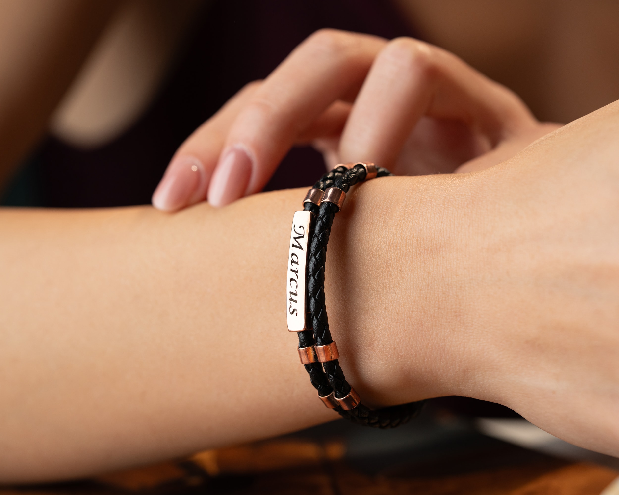 Deri Bileklik – İsimli, Kişiye Özel Unisex Tasarım