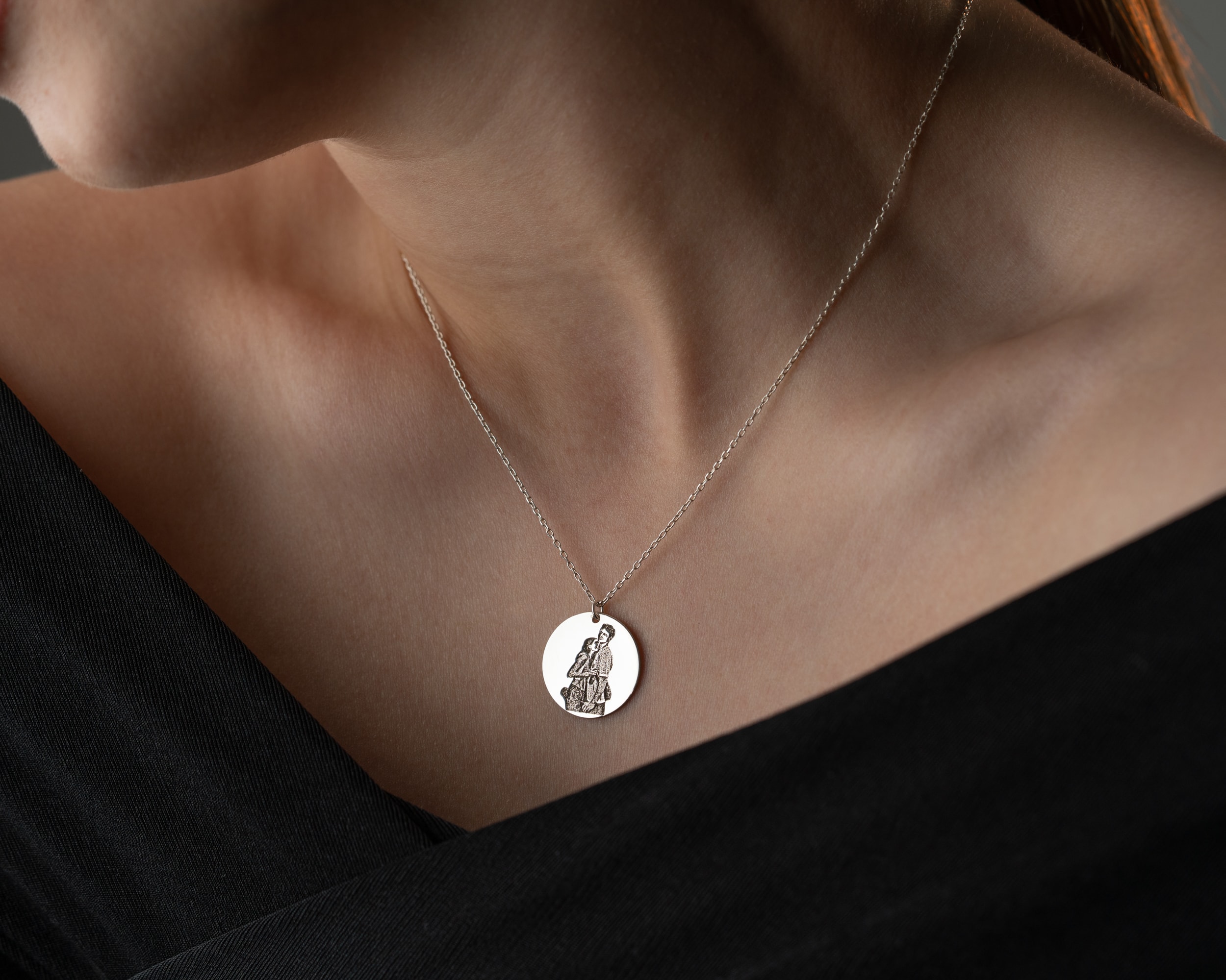 Kişiselleştirilebilir Resim Disk Kolye – Fotoğrafınızı Taşıyan Özel Takı | Gold, Rose, Gümüş