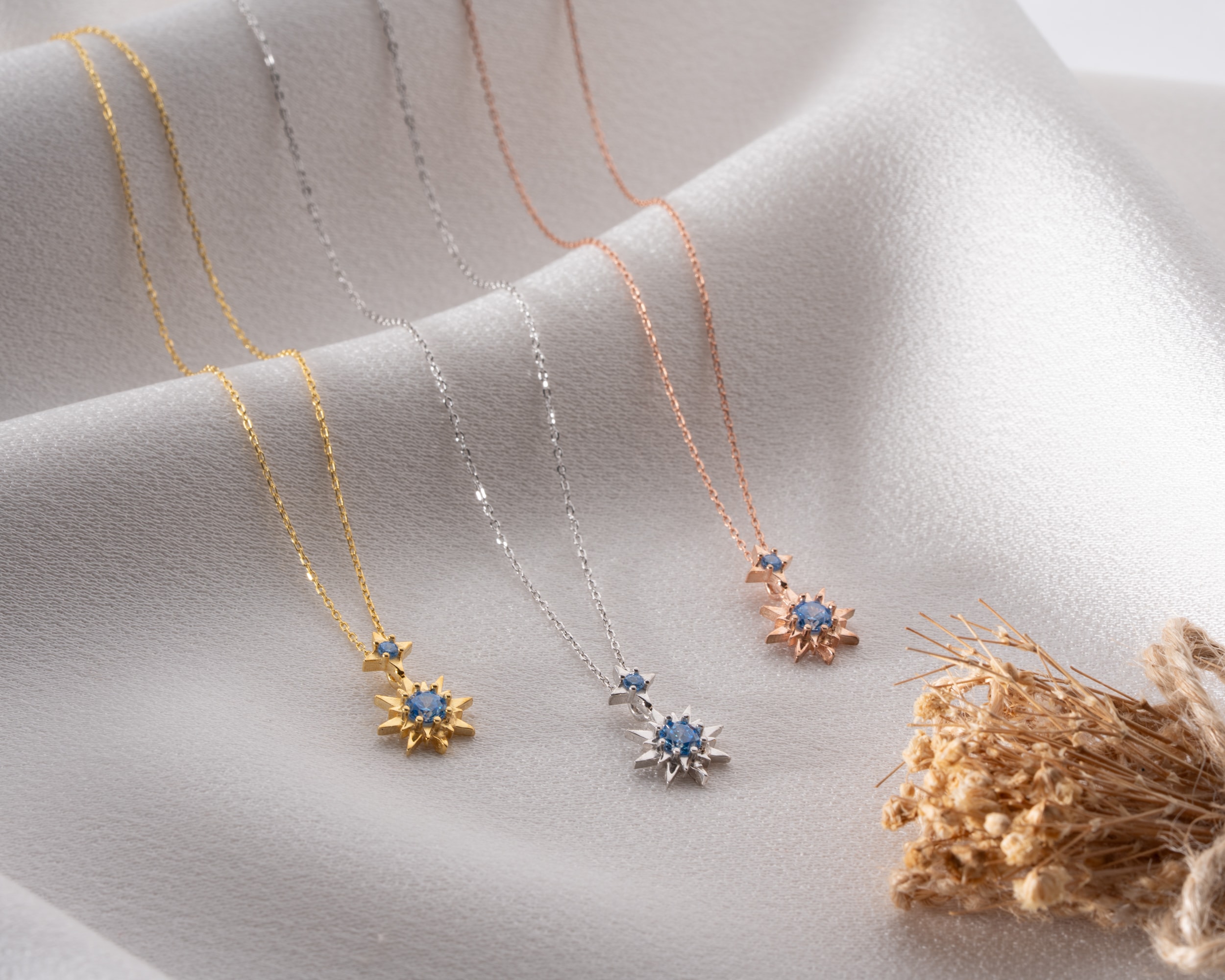 Pulsar Yıldızı Doğum Taşlı Kolye – Işıltılı Enerjiyi Taşıyan Kişiye Özel Tasarım