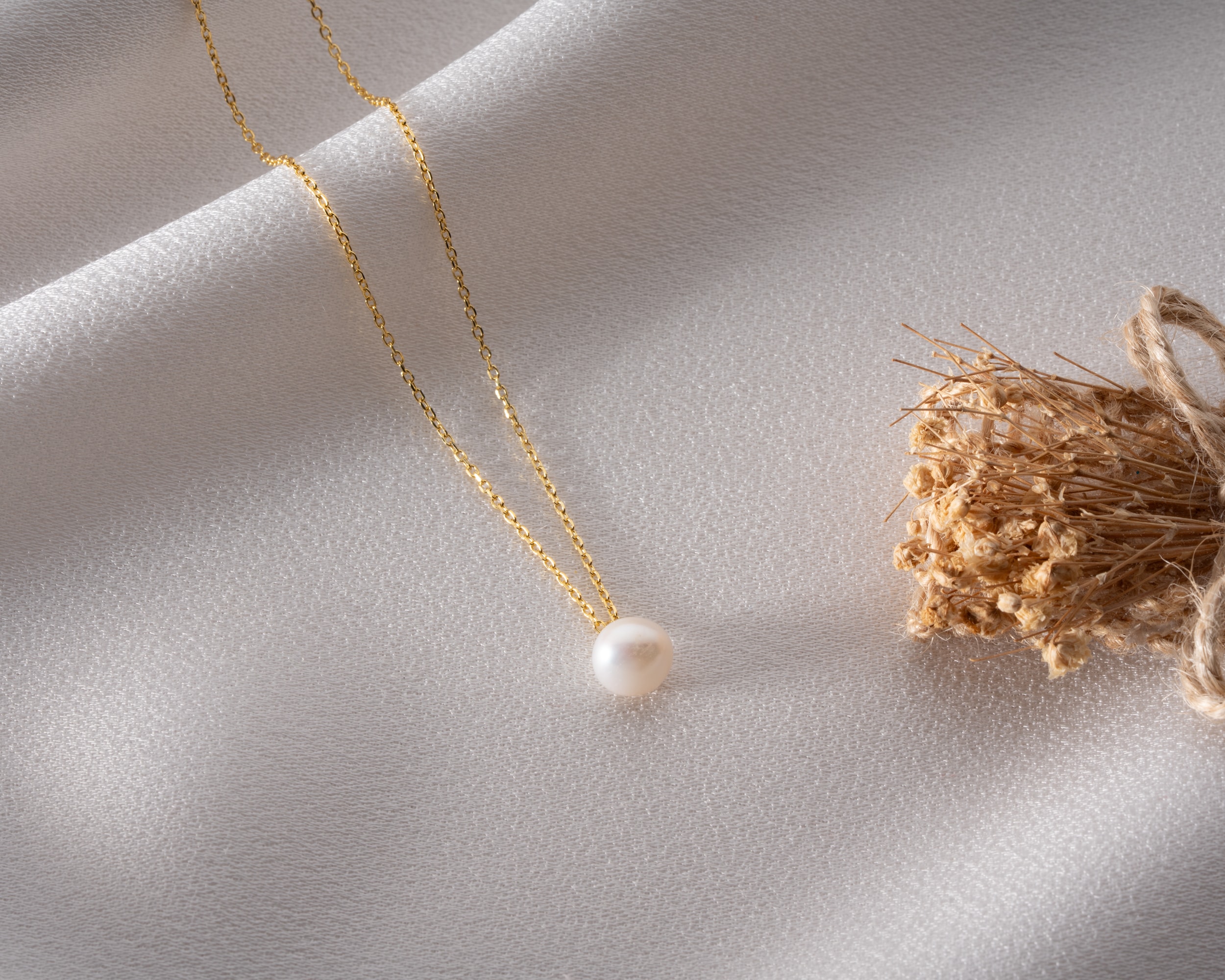 Sallantılı İnci Kolye – 925 Ayar Gümüş Zarif ve Şık Kadın Kolye