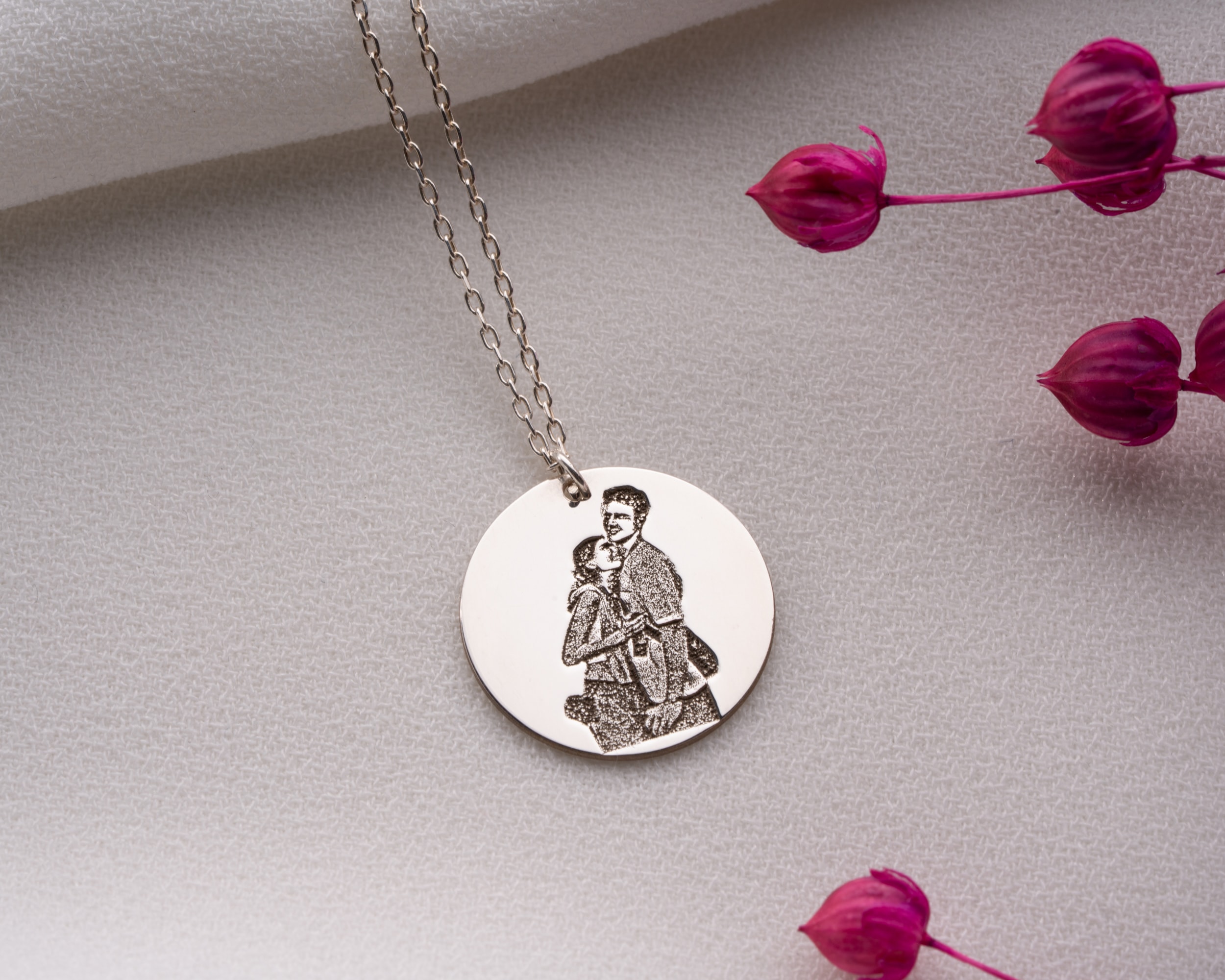 Kişiselleştirilebilir Resim Disk Kolye – Fotoğrafınızı Taşıyan Özel Takı | Gold, Rose, Gümüş