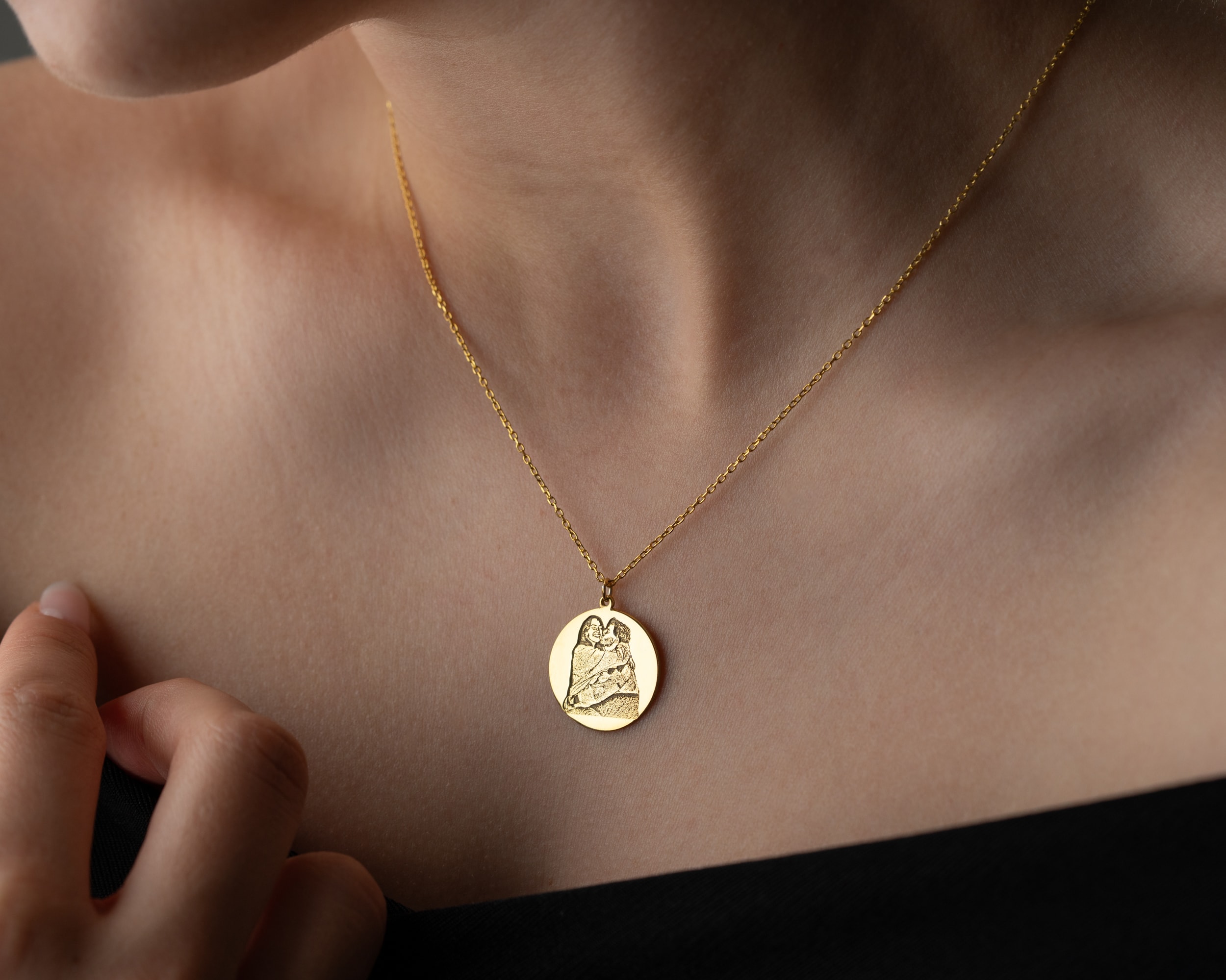 Kişiselleştirilebilir Resim Disk Kolye – Fotoğrafınızı Taşıyan Özel Takı | Gold, Rose, Gümüş