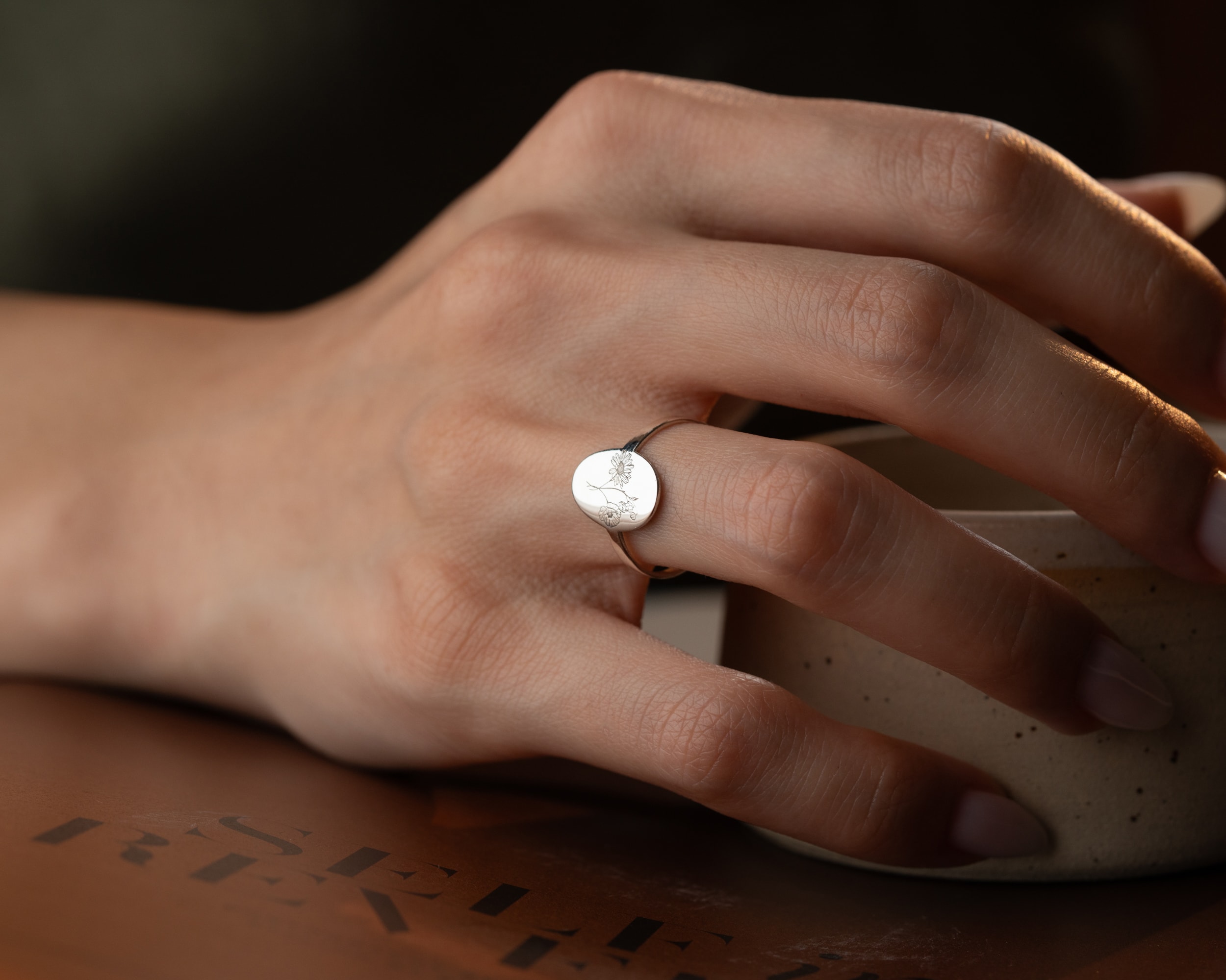 Doğum Çiçekli Aile Yüzüğü - Kişiye Özel 925 Ayar Gümüş Aile Bağı Yüzüğü | AG Gold Silver