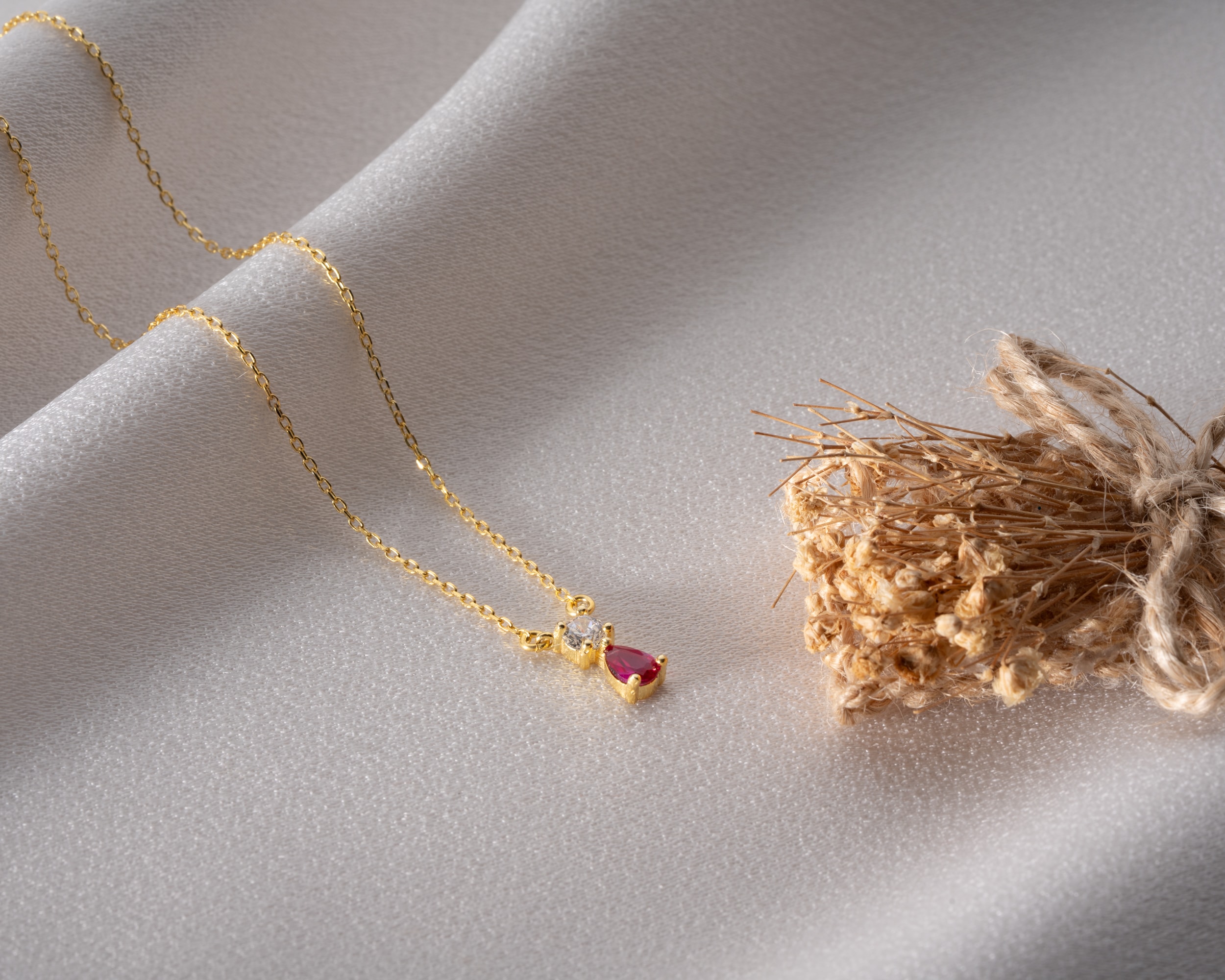 Çift Doğum Taşlı Kişisel Kolye - Aşkın ve Bağın Sembolü | 925 Ayar Gümüş