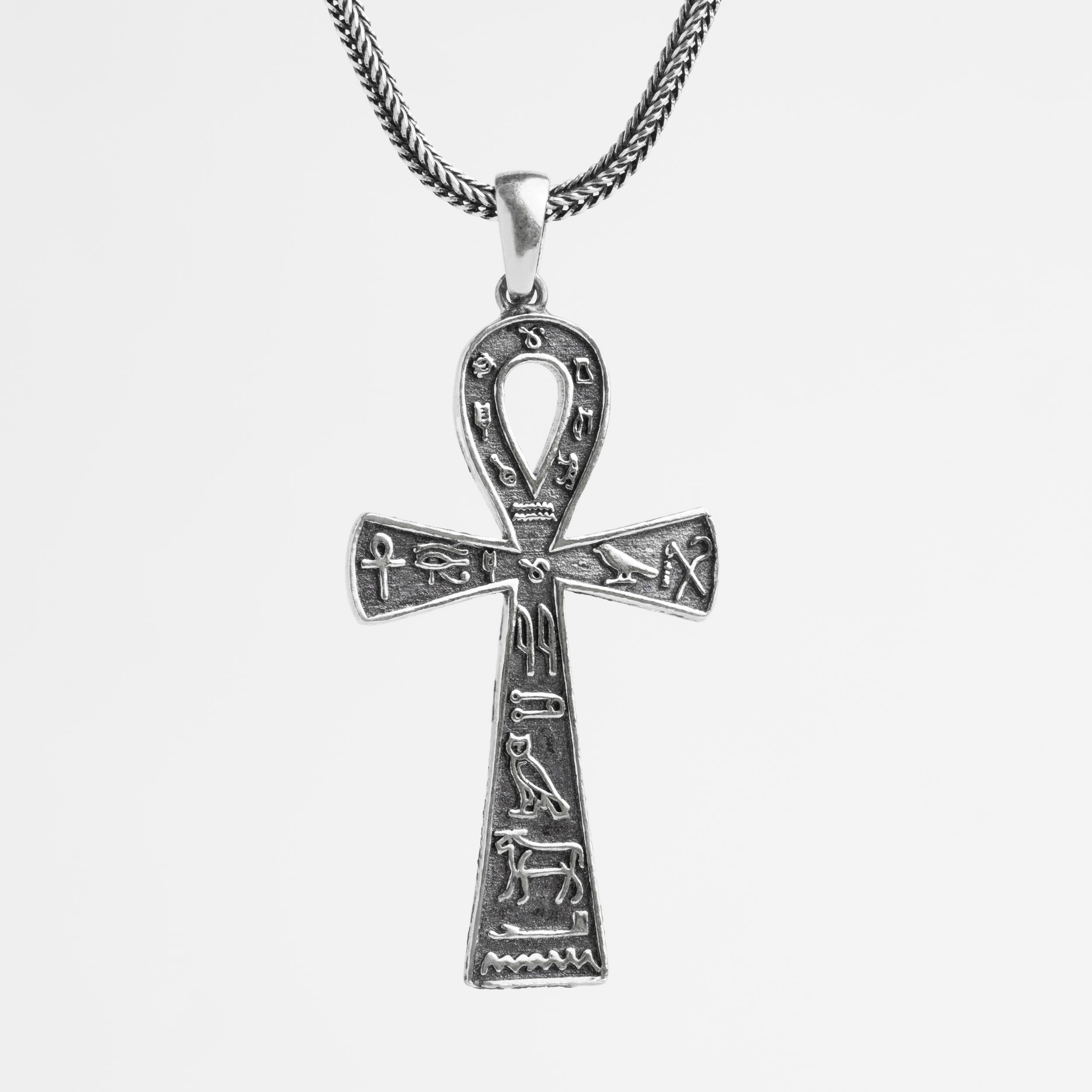 Mısır Ankh Erkek Kolye | Tilki Kuyruğu Zincirli Anlamlı ve Şık Tasarım