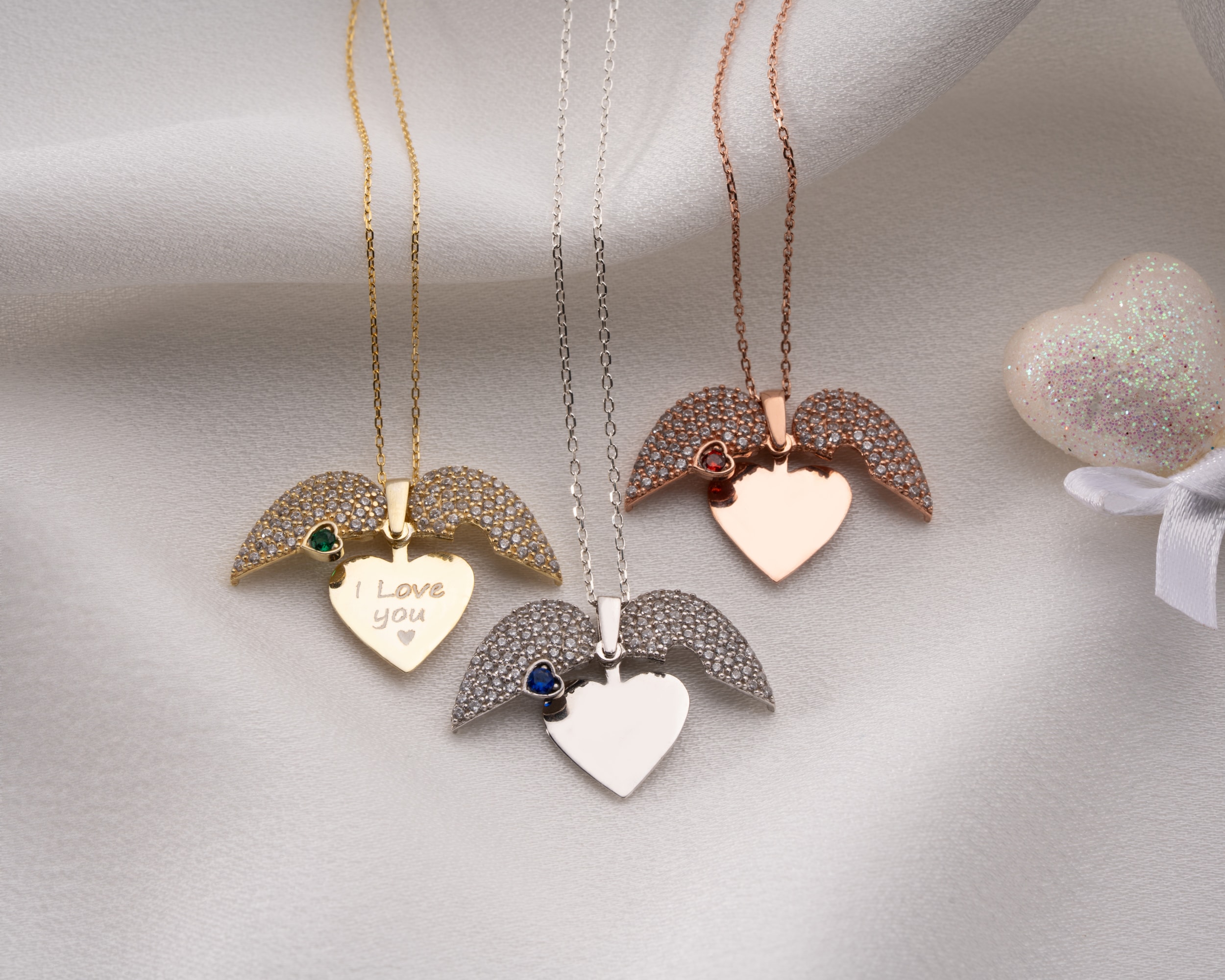 Doğum Taşlı Kalp Kolye – Açılabilir ve Gizli Mesajlı 925 Ayar Gümüş