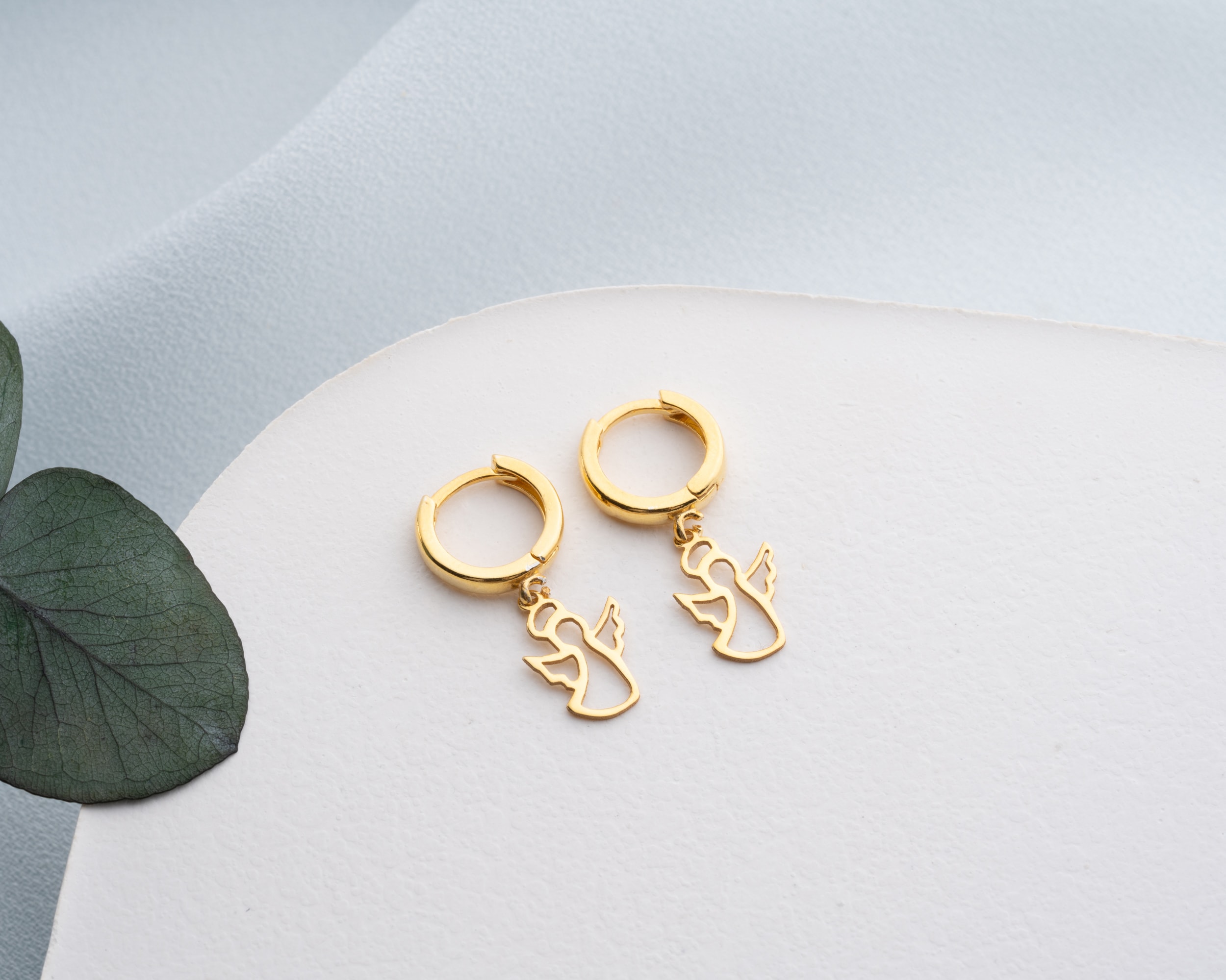 Sallantılı Melek Kanatlı Küpe 925 Ayar Gümüş - Gümüş Modern Takı - Zarif Melek Kanatlı Küpe