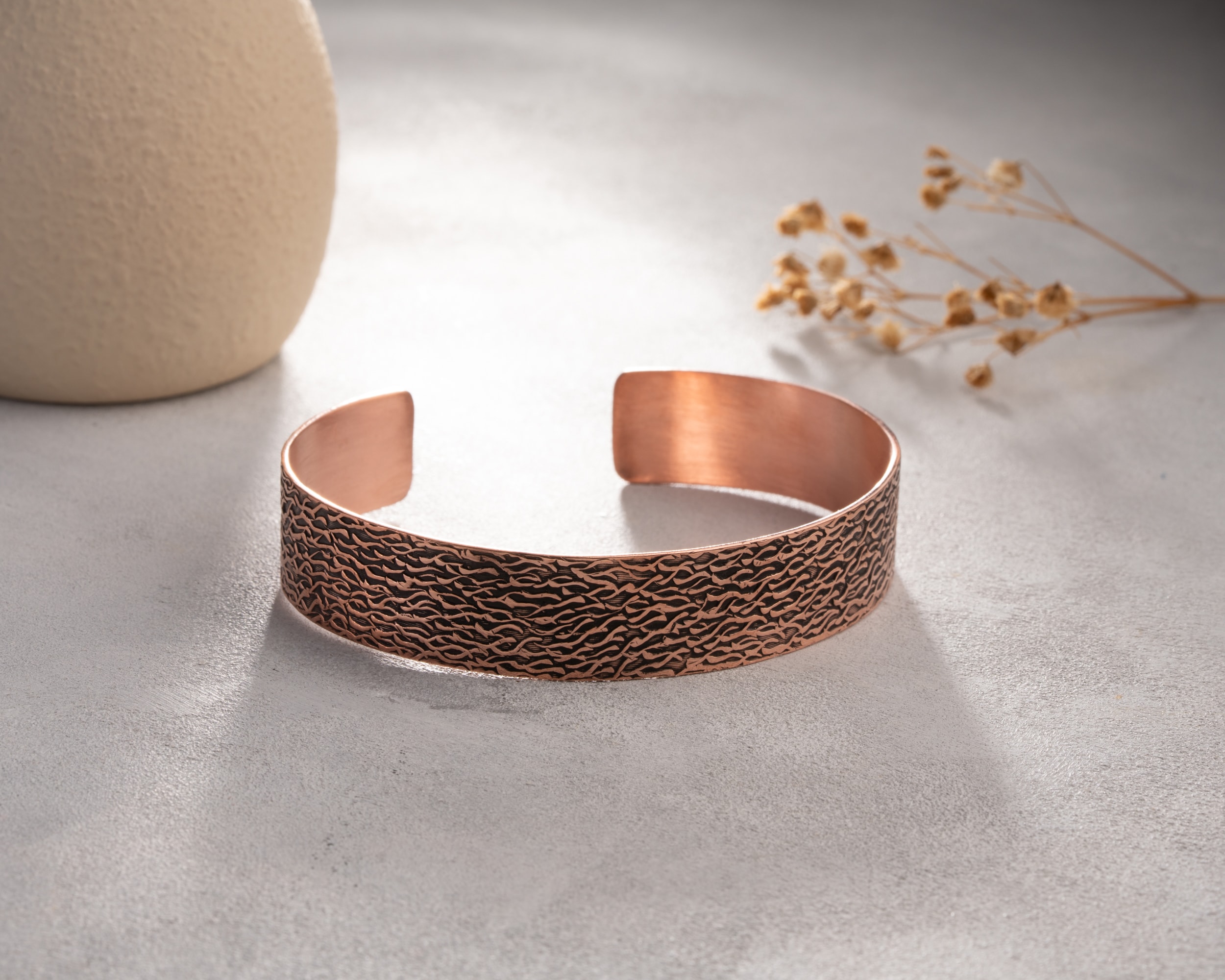 El Yapımı Kalem İşçiliği Bakır Bileklik – Gizli Mesajlı, Kişiye Özel Tasarım