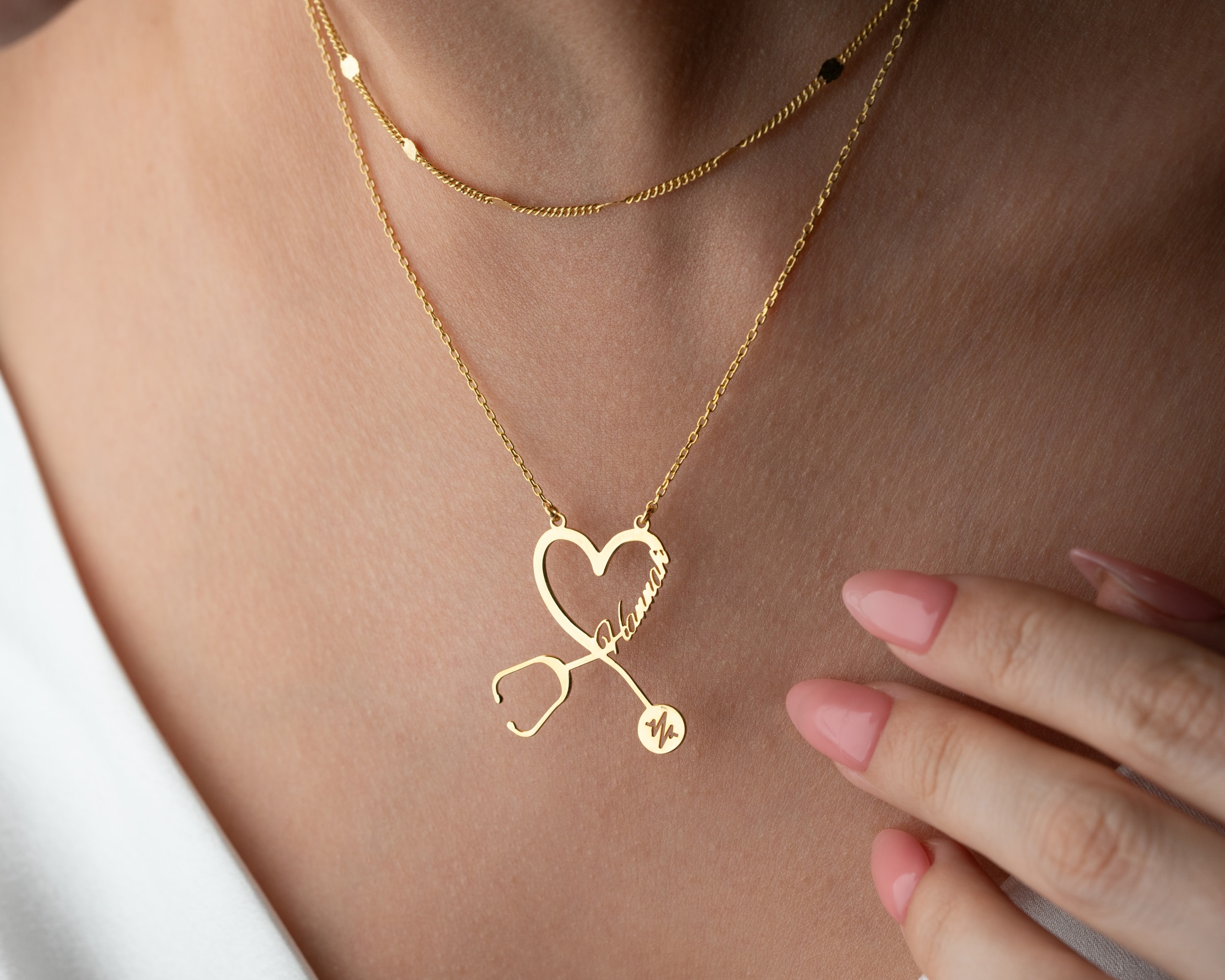 İsimli Steteskop Kolye – Doktor & Hemşirelere Özel 925 Gümüş Hediye