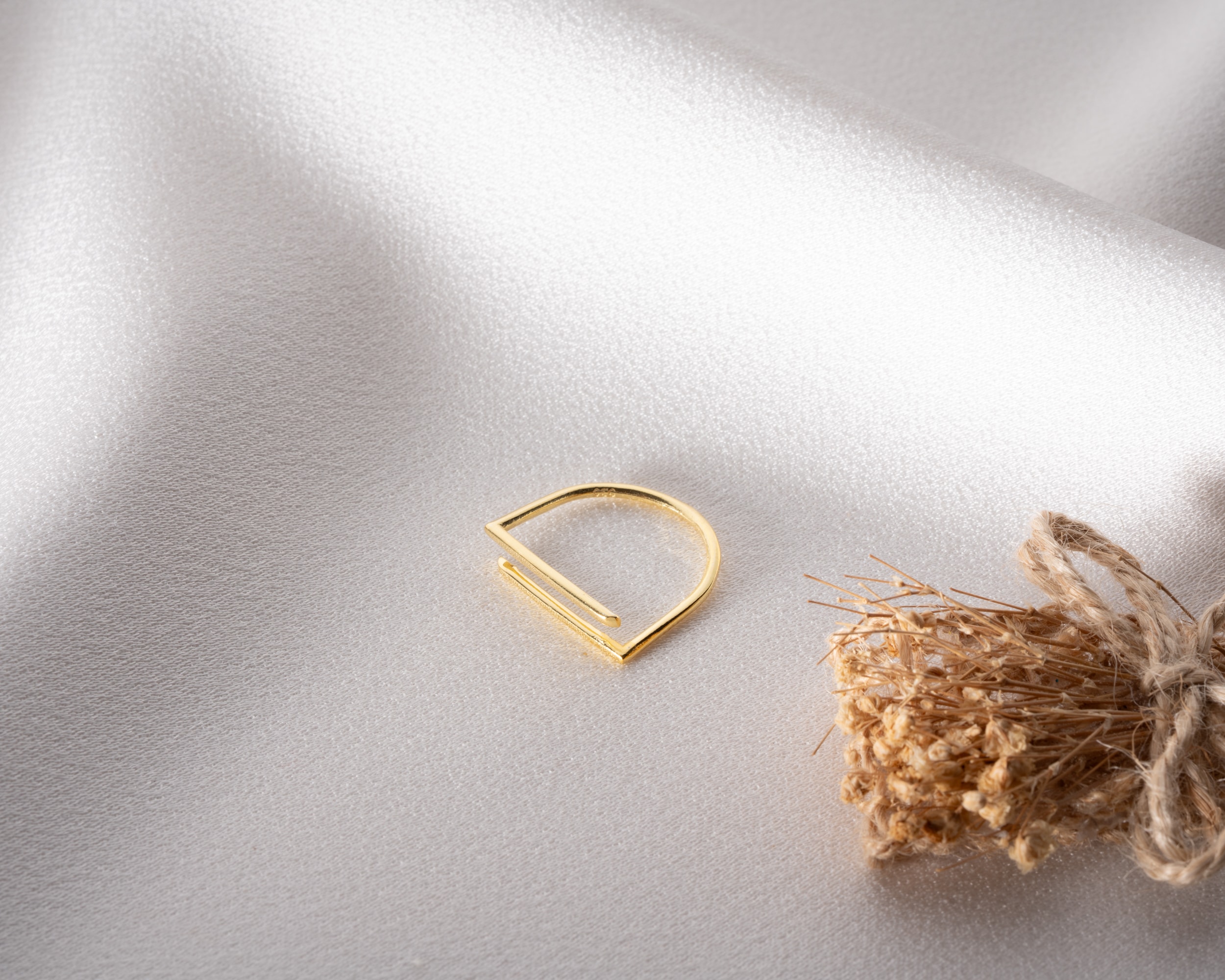 Minimal Çizgi Formlu Ayarlanabilir Yüzük - Parallel Line Gümüş Yüzük - Modern ve Zarif Tasarım | 925 Ayar Gümüş