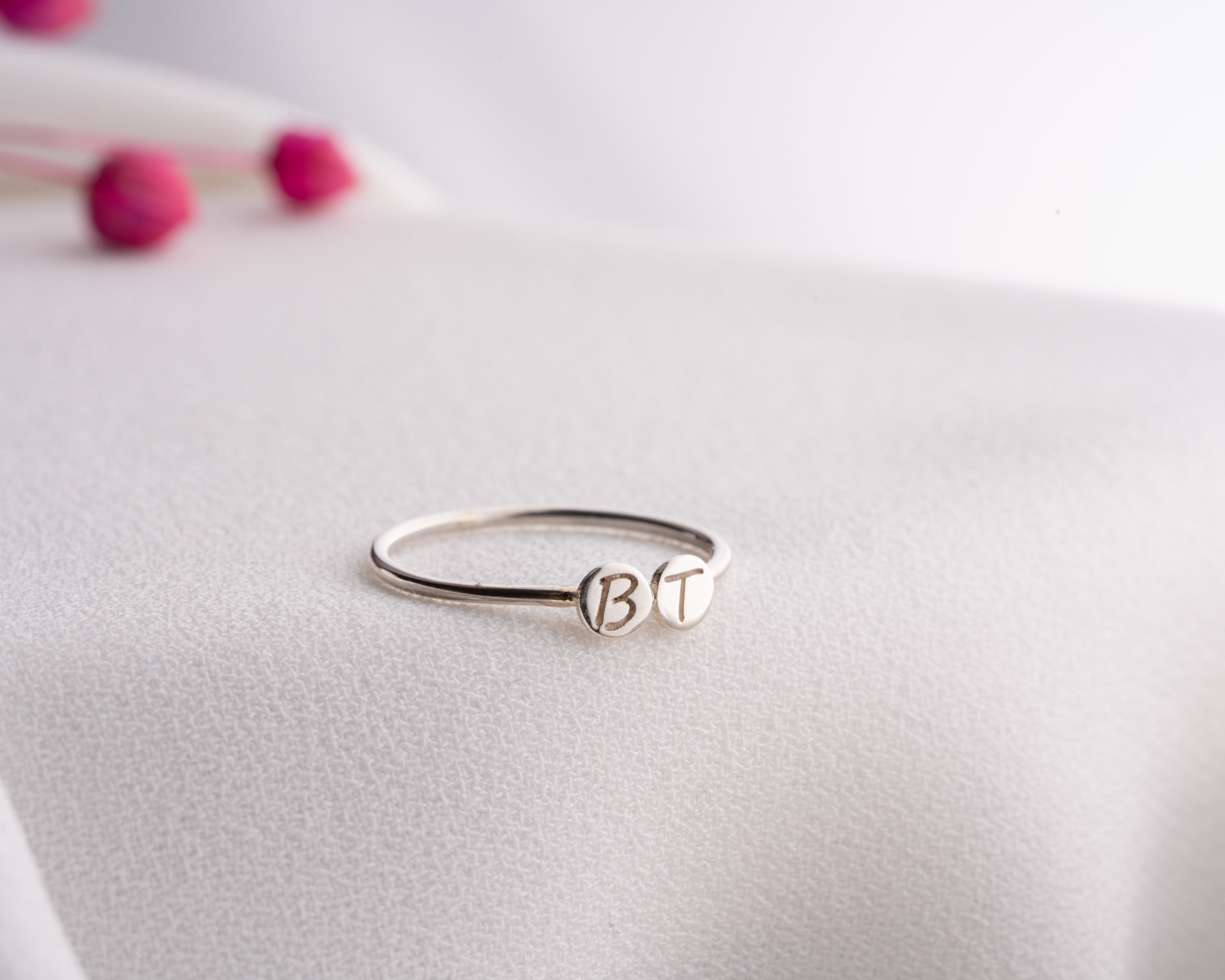 Harfli Disk Yüzük | 1–3 Diskli Kişiye Özel Takı