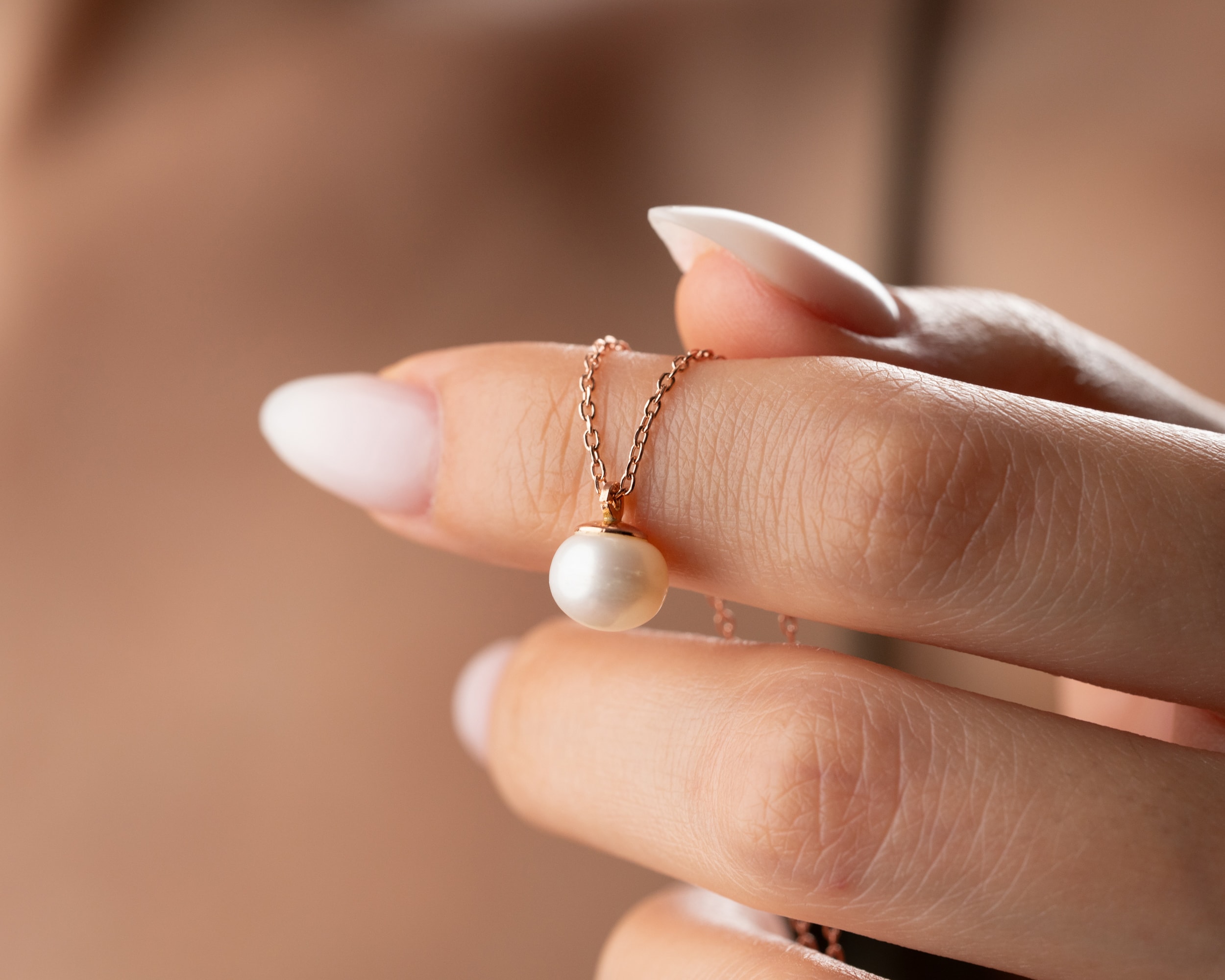 Sallantılı İnci Kolye – 925 Ayar Gümüş Zarif ve Şık Kadın Kolye