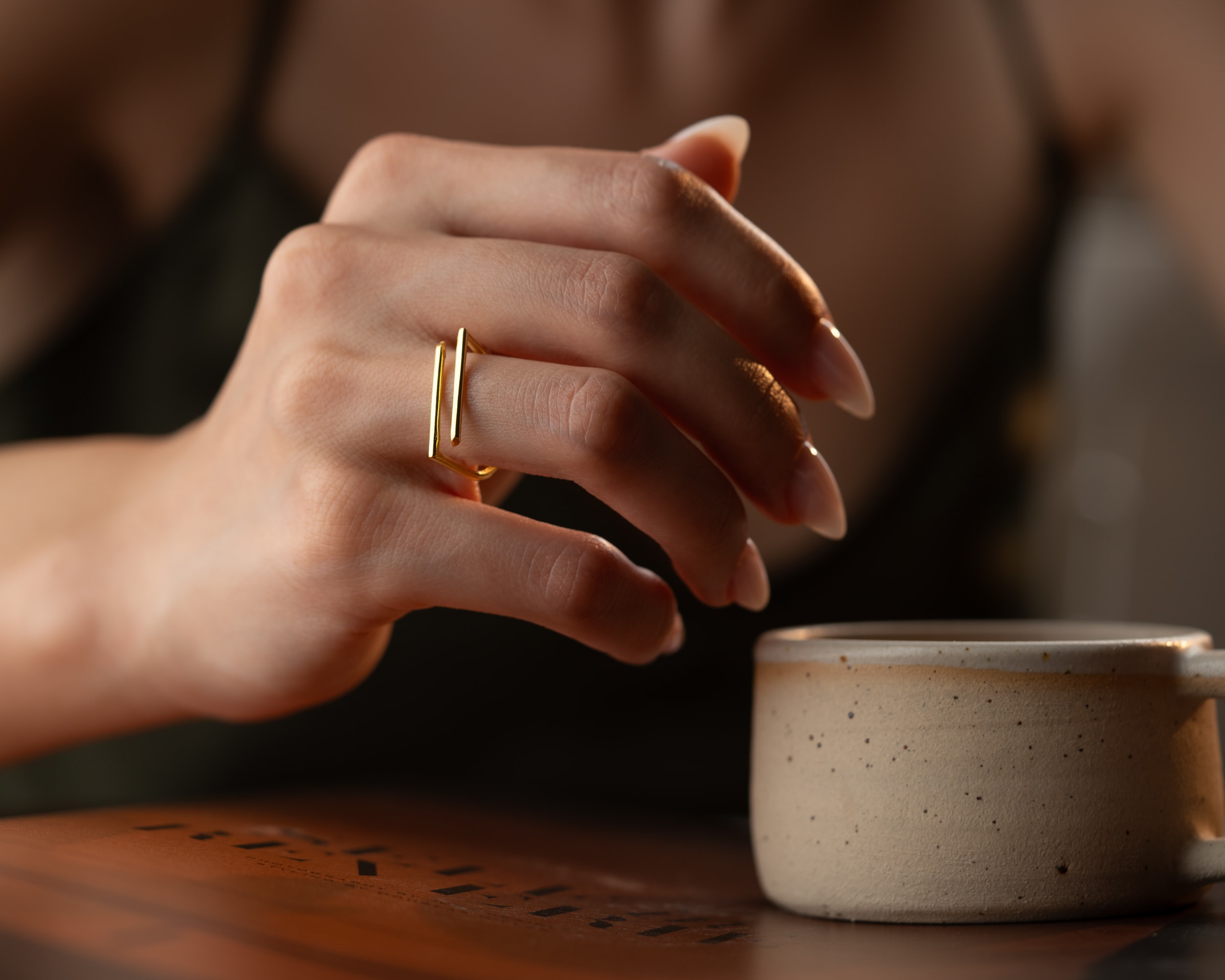 Minimal Çizgi Formlu Ayarlanabilir Yüzük - Parallel Line Gümüş Yüzük - Modern ve Zarif Tasarım | 925 Ayar Gümüş