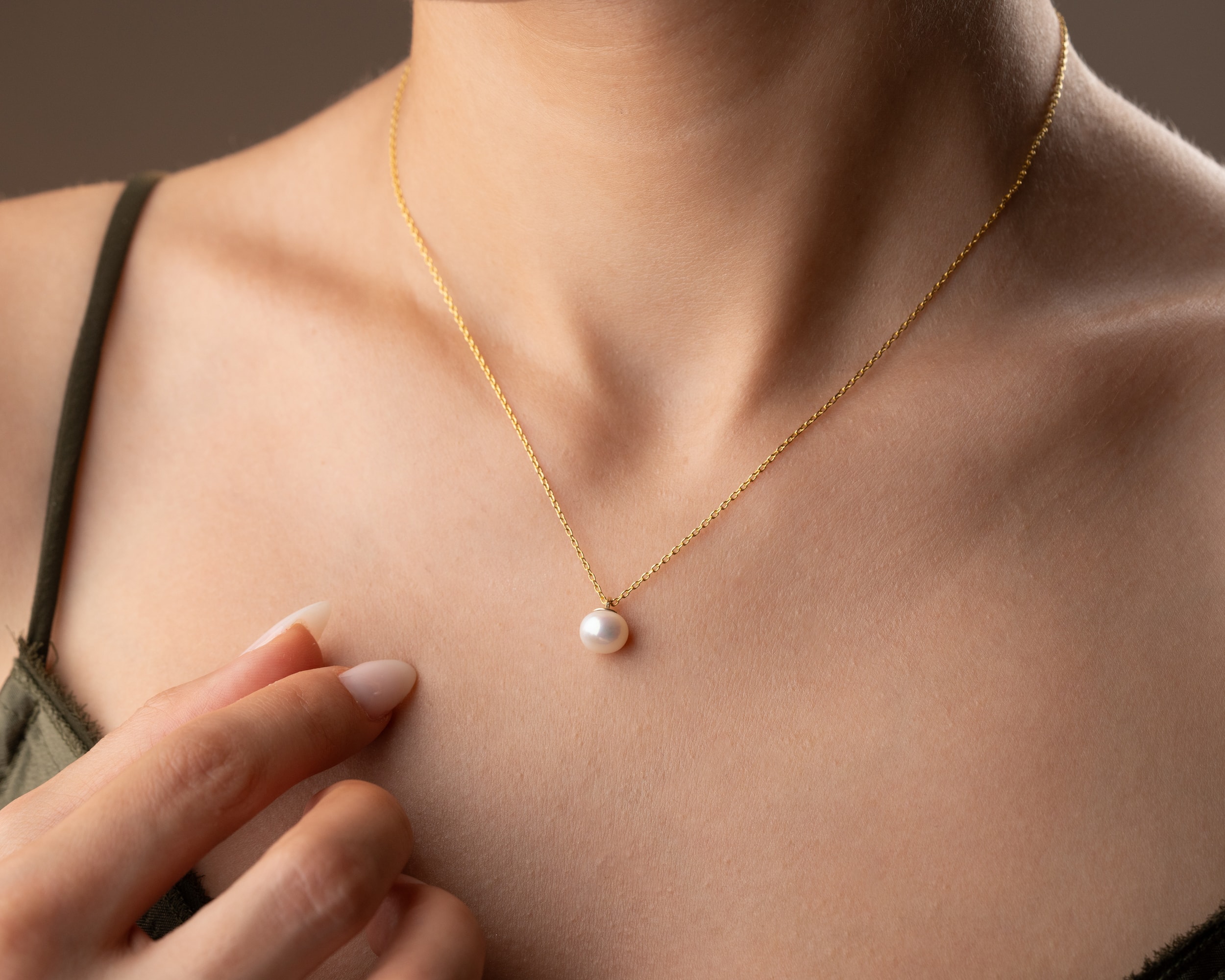 Sallantılı İnci Kolye – 925 Ayar Gümüş Zarif ve Şık Kadın Kolye