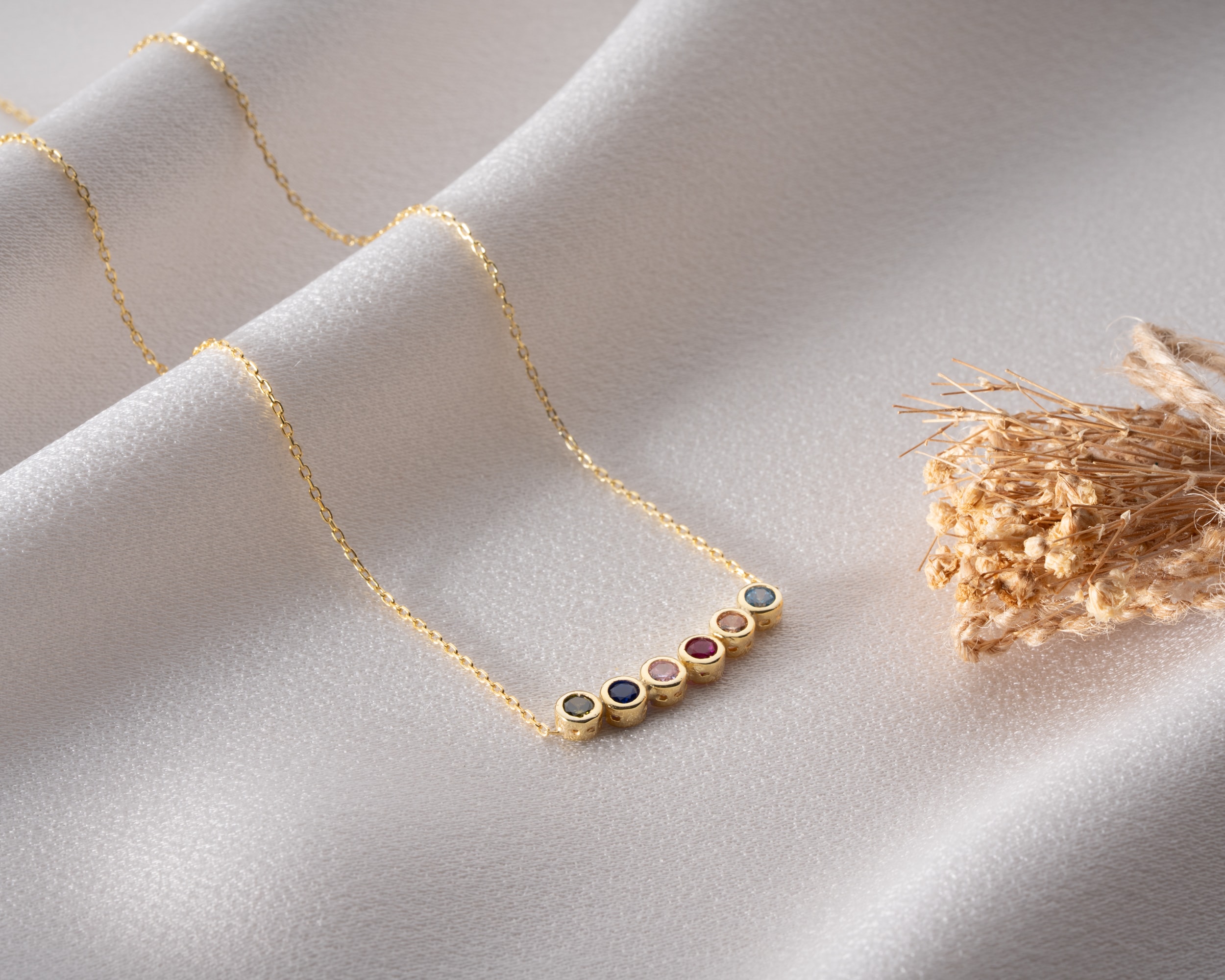 ✨Yuvarlak Doğum Taşlı Kişisel Aile Kolyesi - Zarif Yuvarlak Form – Zamansız Bir Klasik