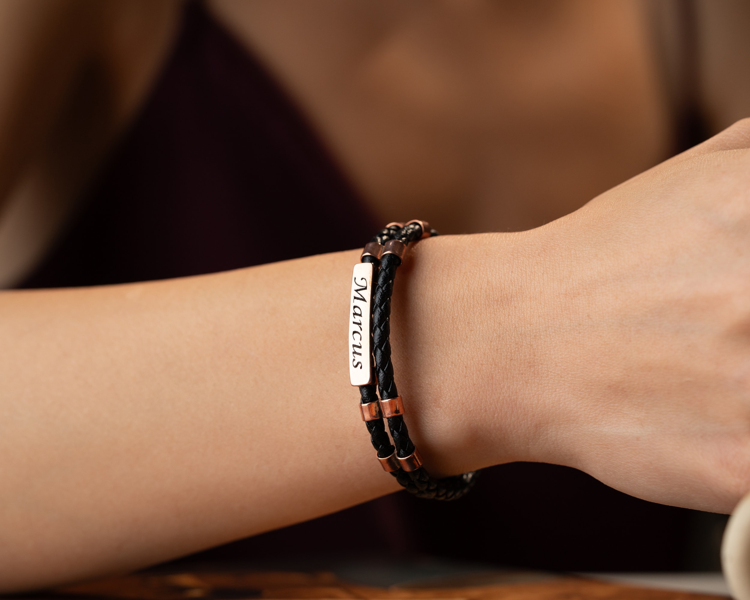 Deri Bileklik – İsimli, Kişiye Özel Unisex Tasarım