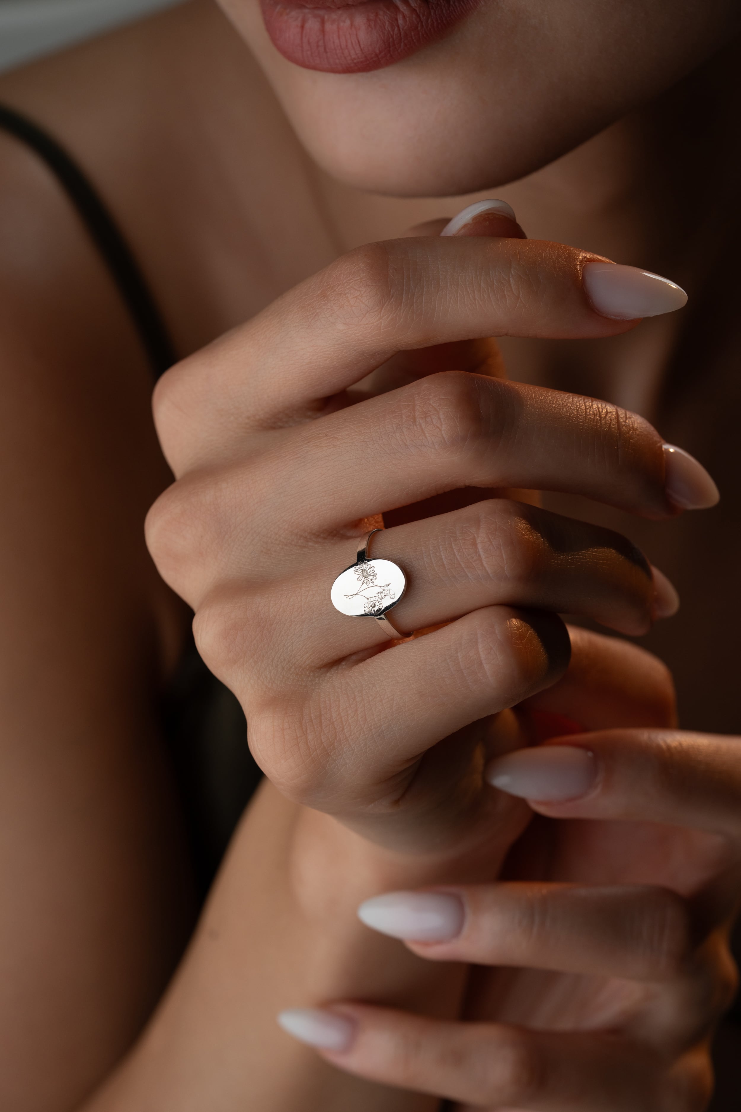 Doğum Çiçekli Aile Yüzüğü - Kişiye Özel 925 Ayar Gümüş Aile Bağı Yüzüğü | AG Gold Silver