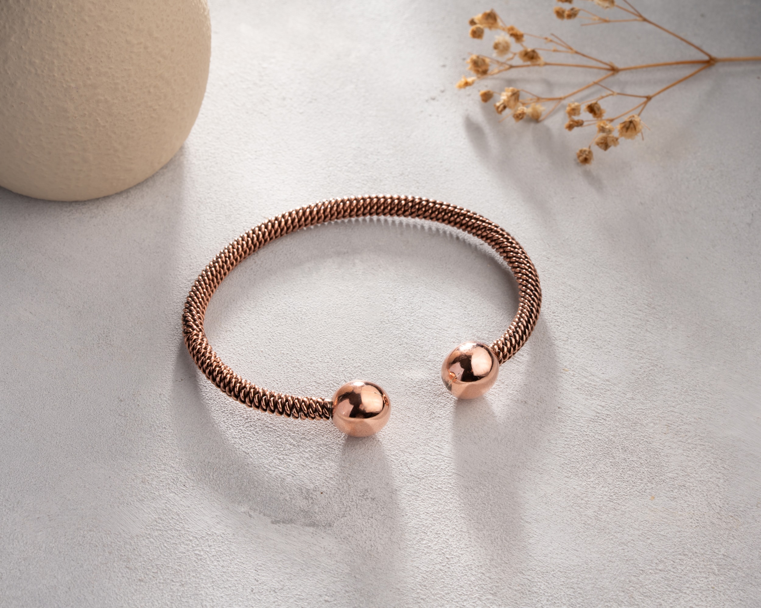 El Yapımı %100 Saf Bakır Bileklik | Minimalist El İşçiliği Ayarlanabilir Model