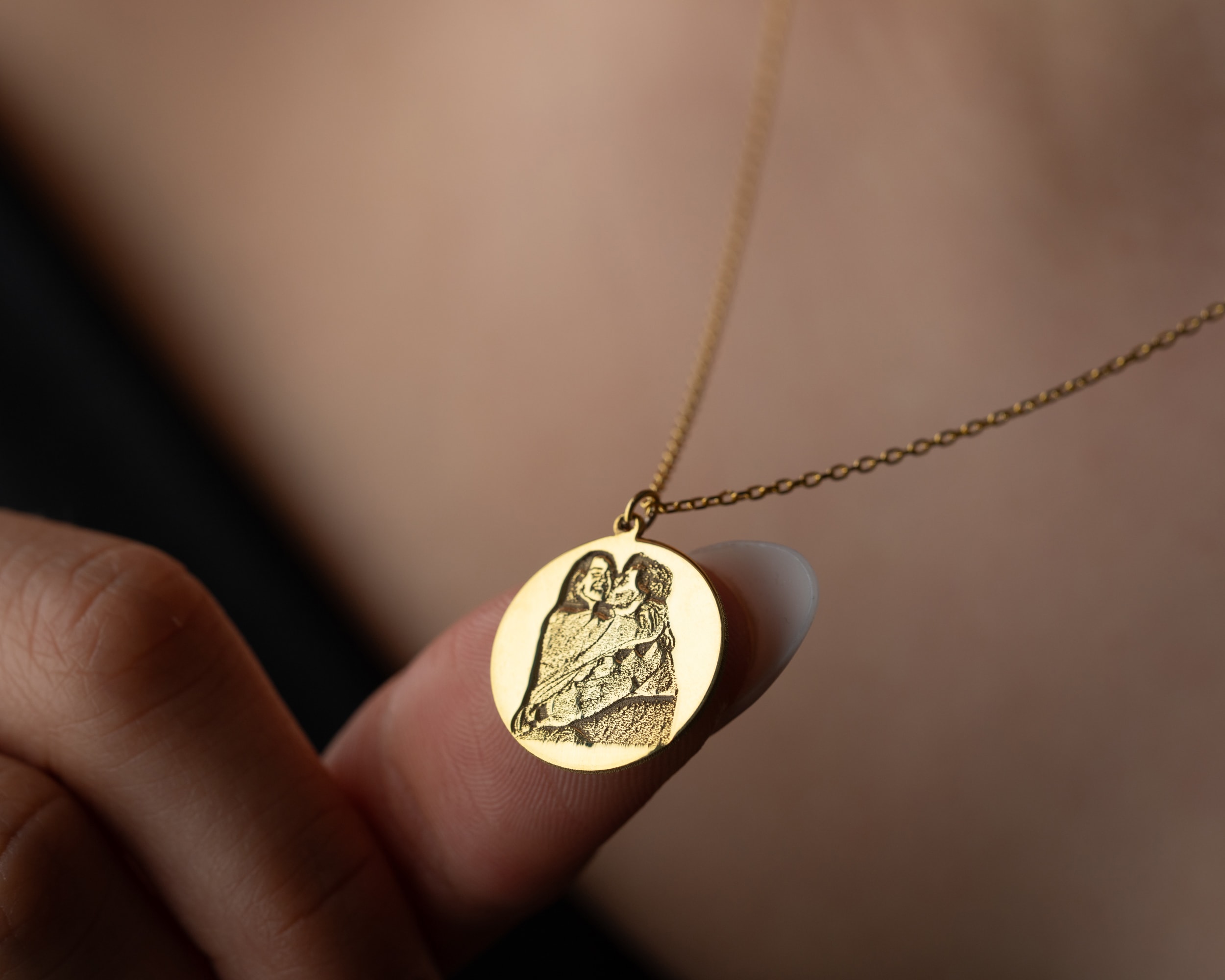 Kişiselleştirilebilir Resim Disk Kolye – Fotoğrafınızı Taşıyan Özel Takı | Gold, Rose, Gümüş