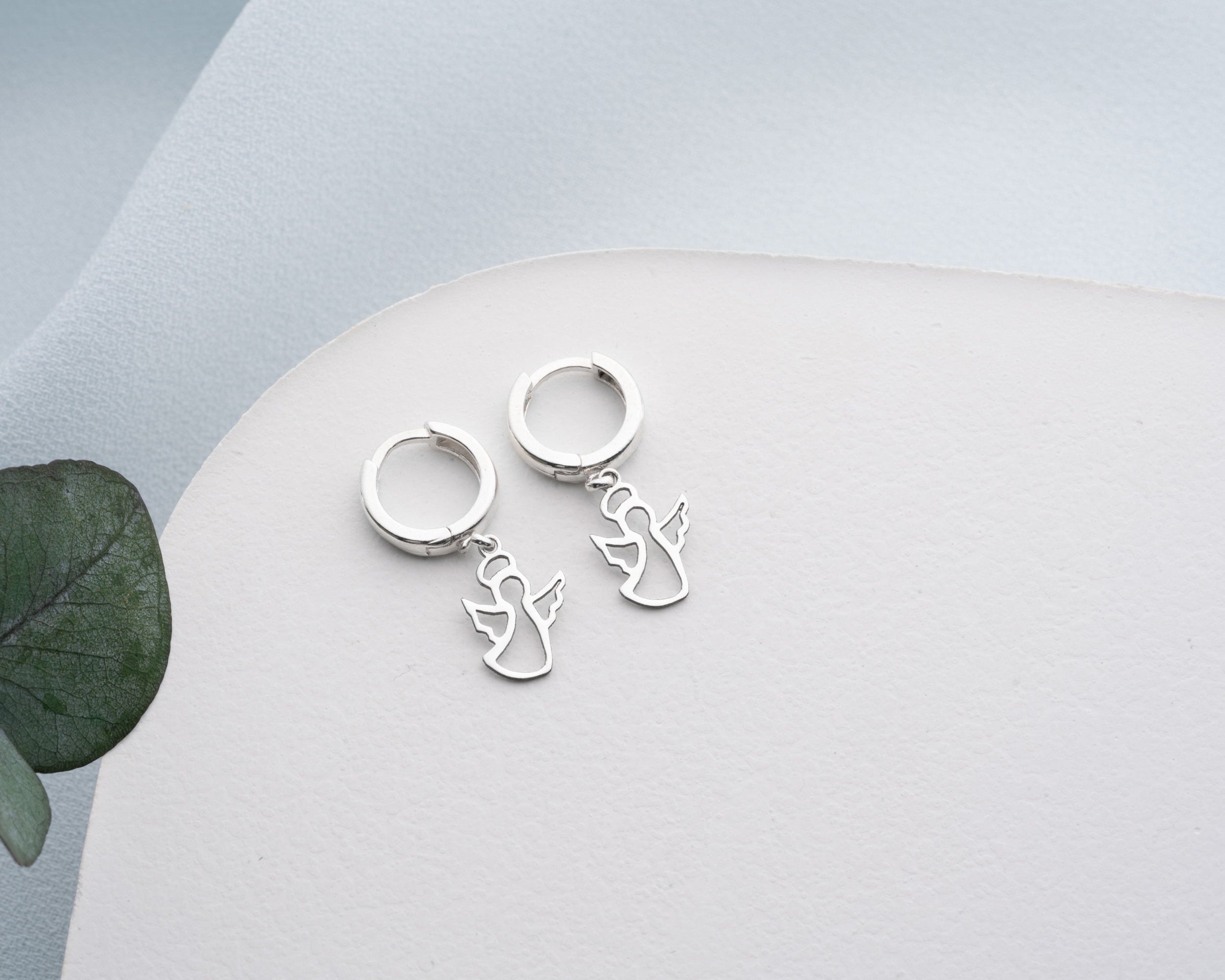 Sallantılı Melek Kanatlı Küpe 925 Ayar Gümüş - Gümüş Modern Takı - Zarif Melek Kanatlı Küpe