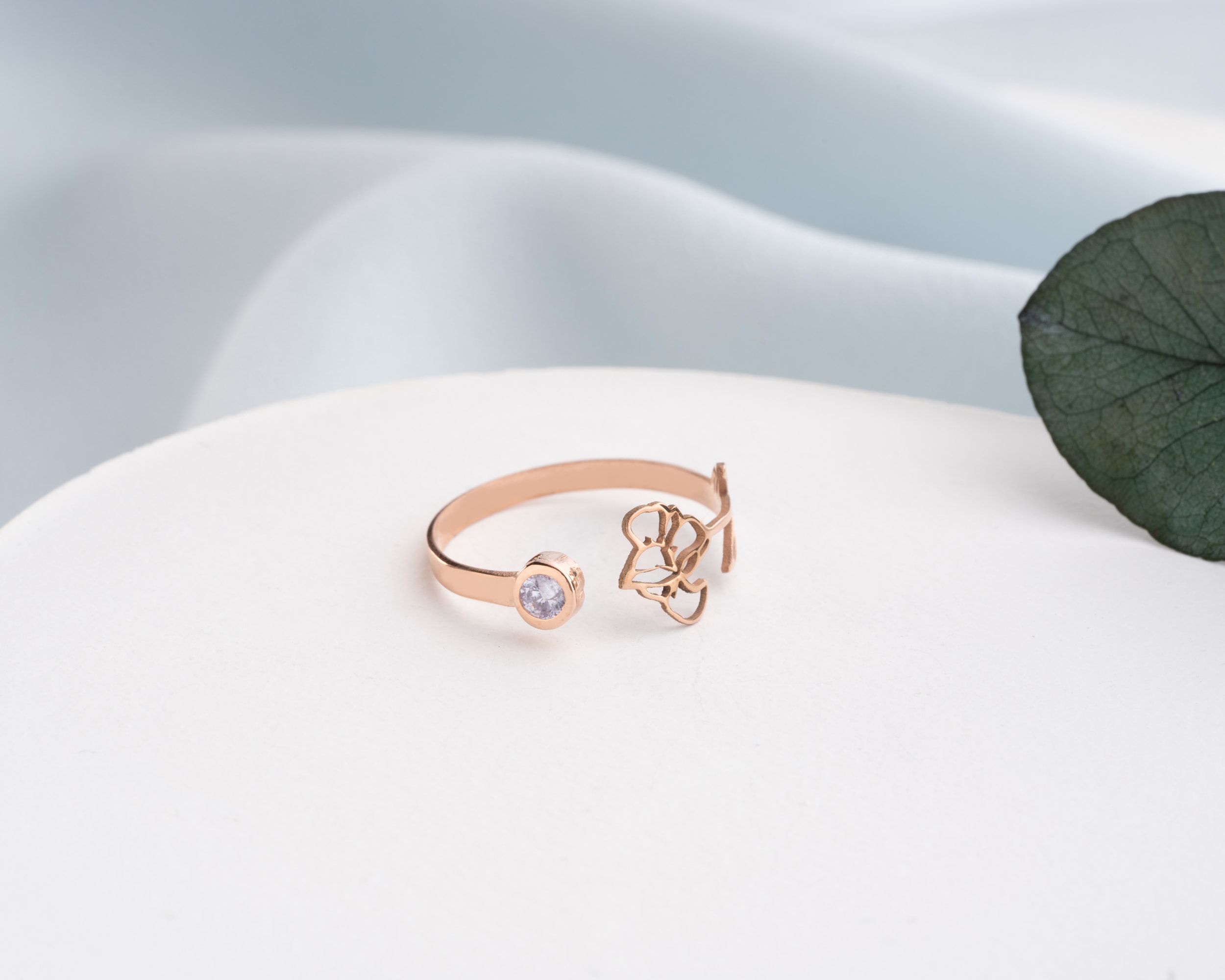 Ayarlanabilir Doğum Çiçeği Doğum Taşlı Yüzük 925 Ayar Gümüş – Kadın Takısı