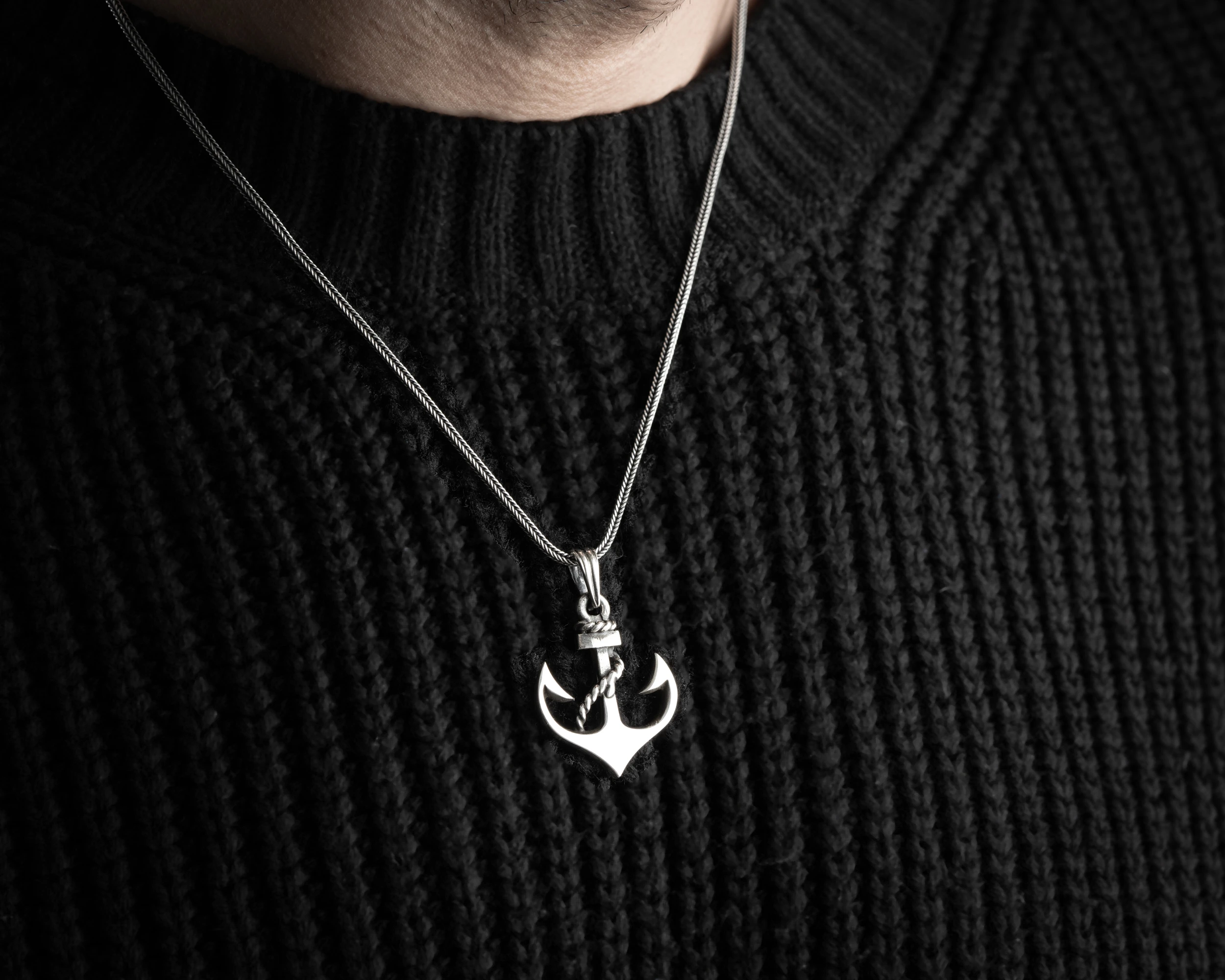 Çapa Erkek Kolye | Tilki Kuyruğu Zincirli Denizci Ruhlu Tasarım