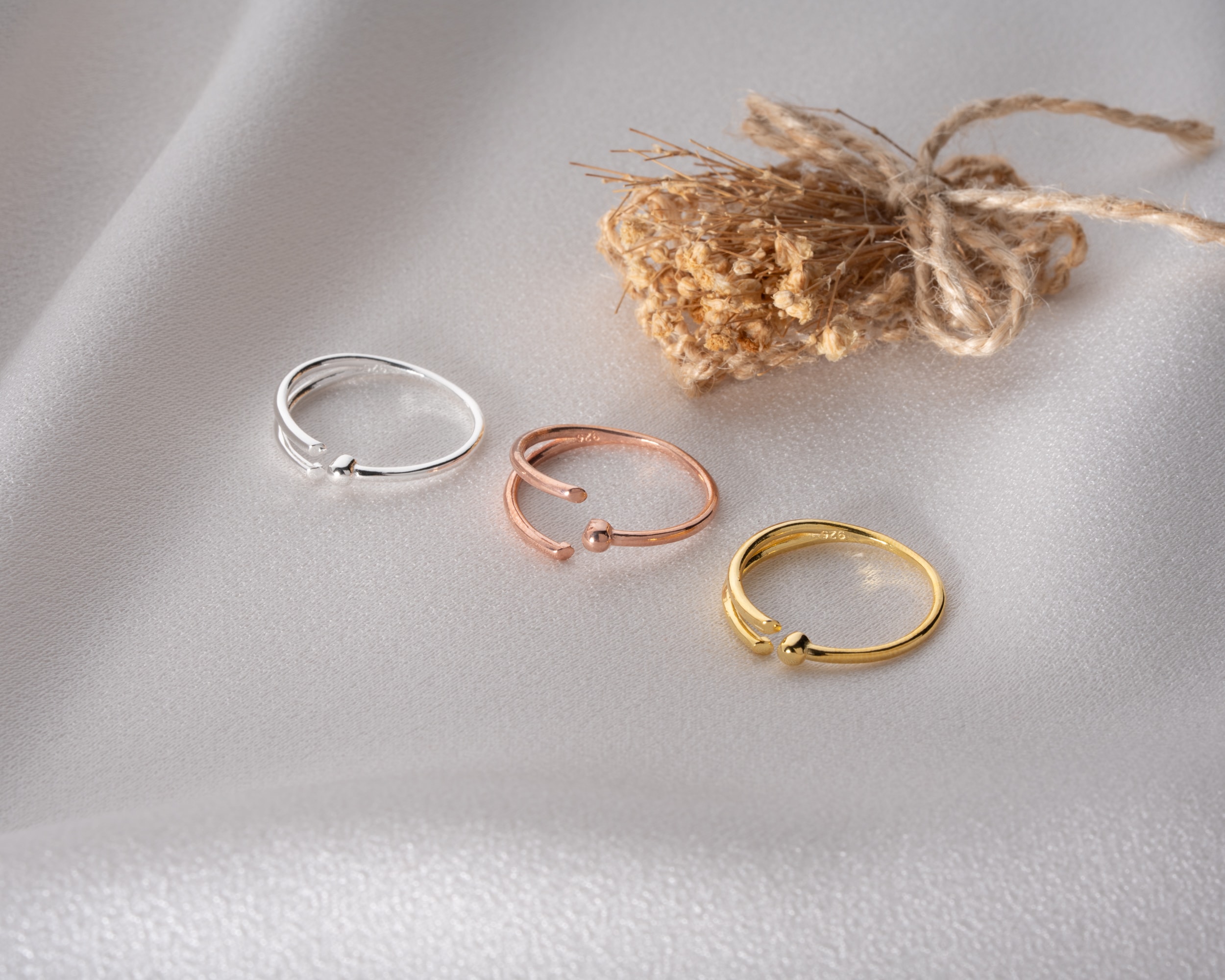 Minimal Uç Detaylı Ayarlanabilir Yüzük – Modern Zarafetin Simgesi | 925 Ayar Gümüş