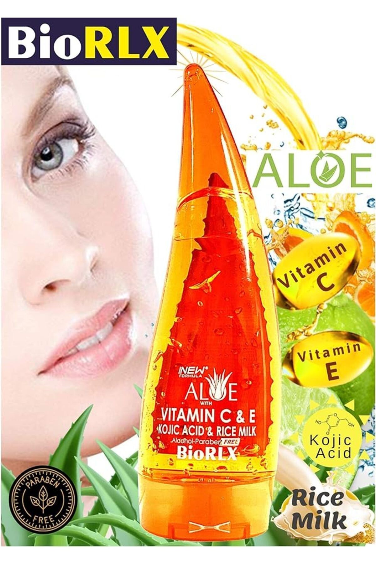 %99 Aloe Vera, Vitamin C&E, Kojic Acid and Hyarulonic Acid Gel 250 Ml