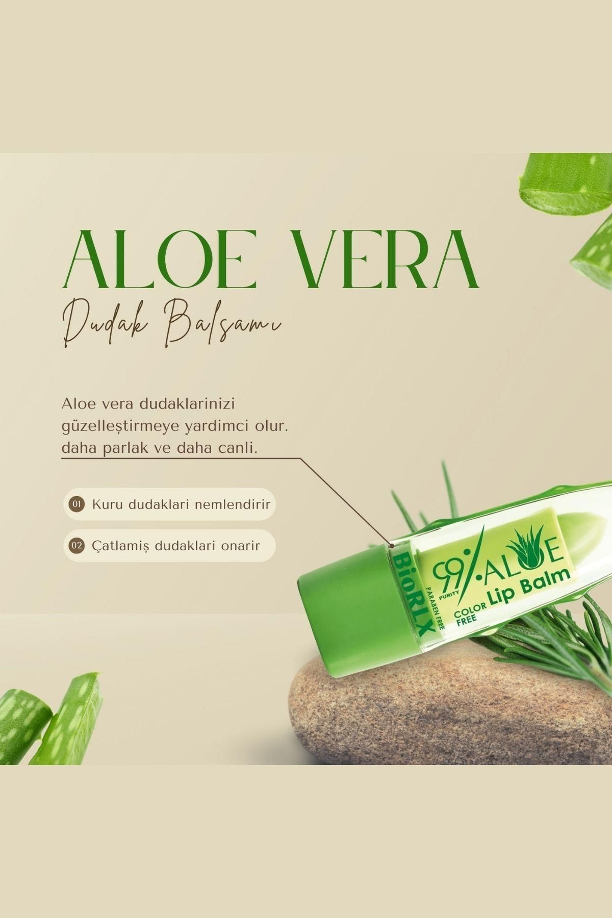 %99 Aloe Vera Dudak Balmı Renksiz Dudak Bakım 3,5 G