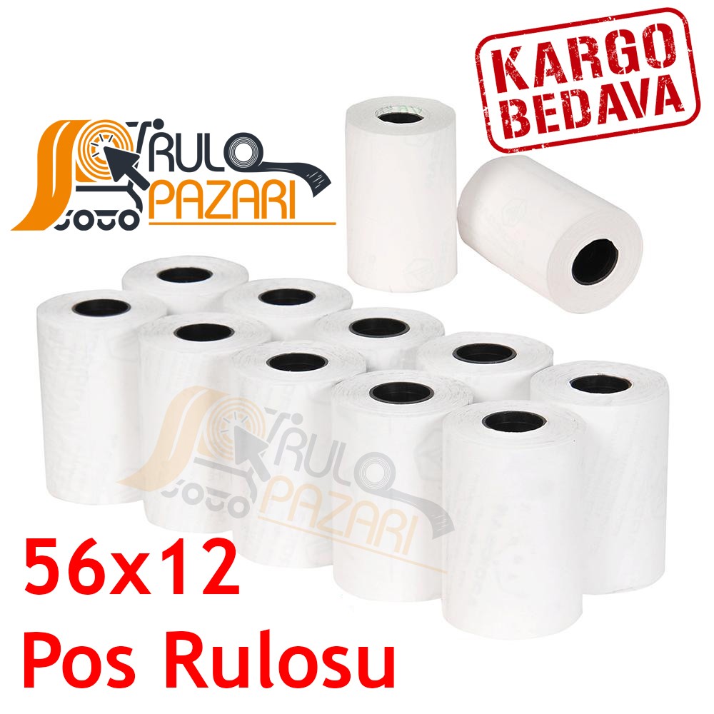 56 mm x 12 metre 10'lu Paket Yazarkasa / Pos Rulosu